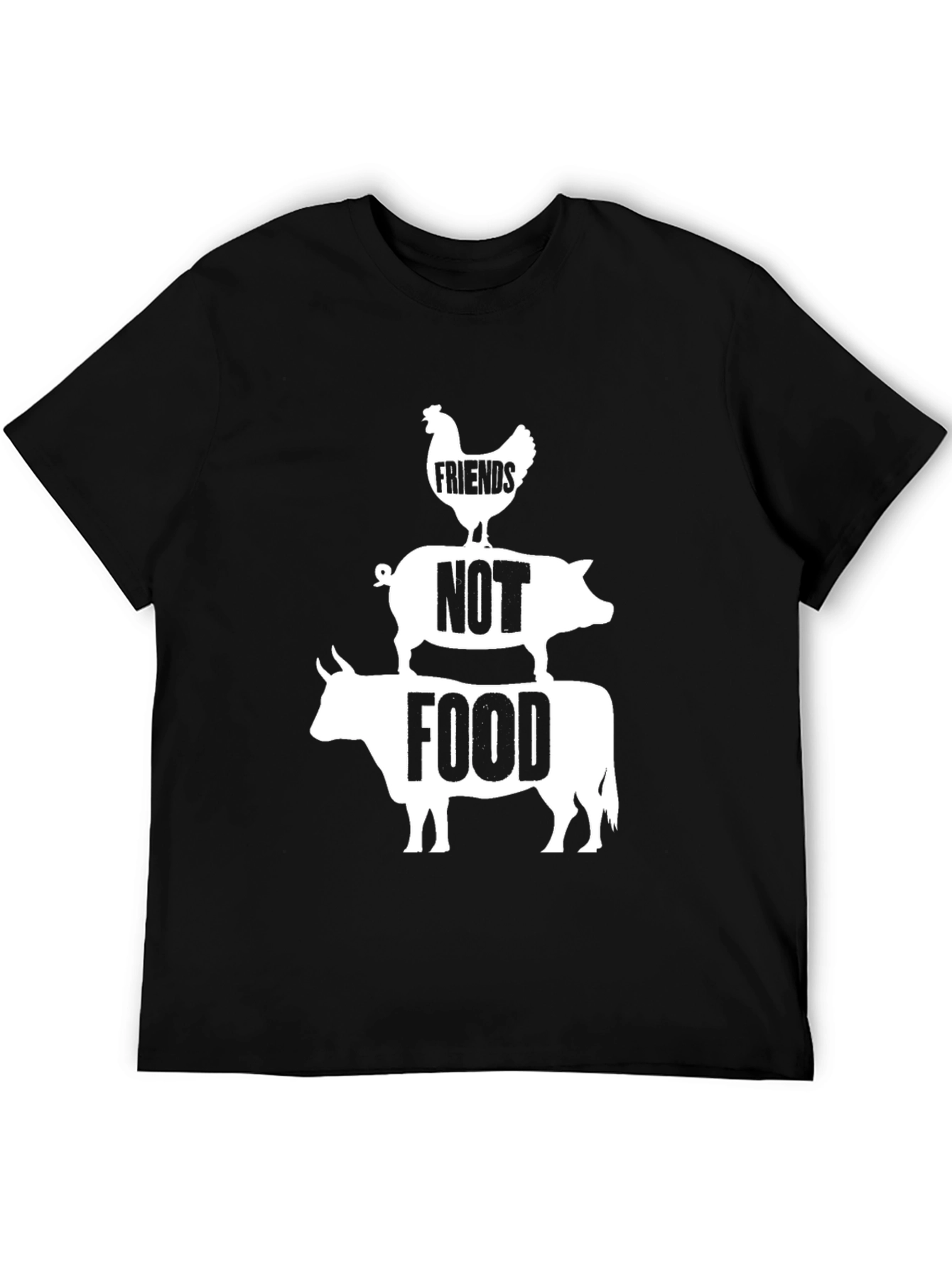 Vegan Friends Not Food T-Shirt - Black
