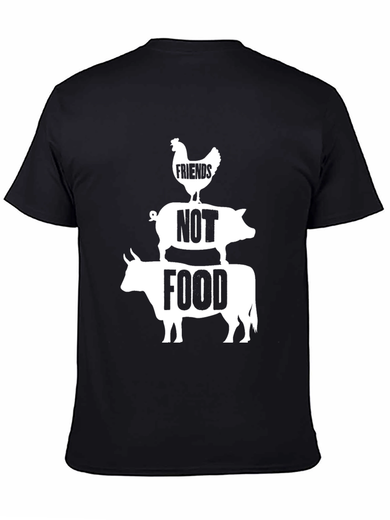 Vegan Friends Not Food T-Shirt - Black