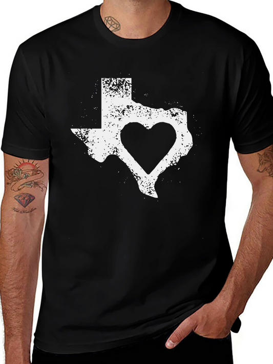 Texas Heart Graphic Tee - Distressed Style