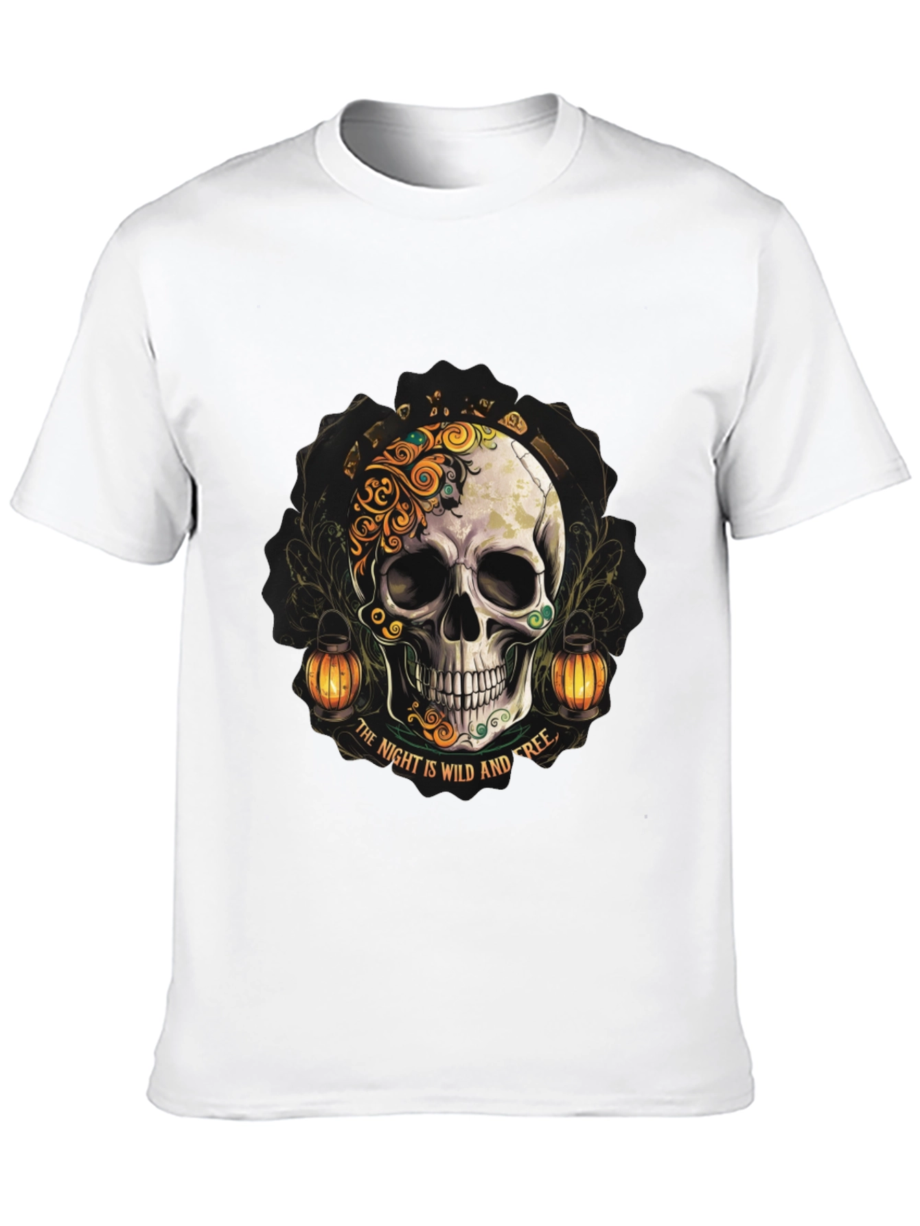 Wild Night Skull Graphic T-Shirt