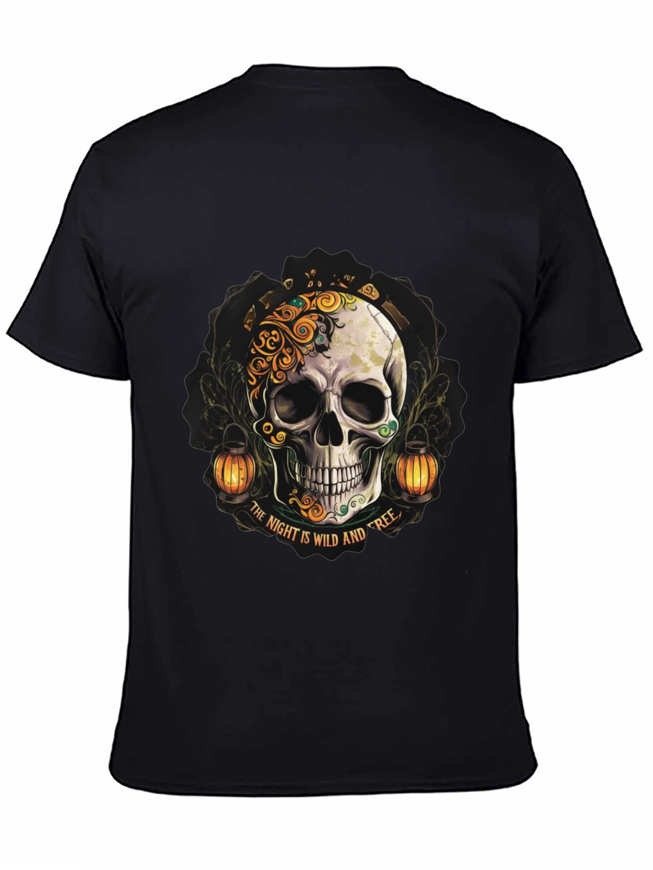 Wild Night Skull Graphic T-Shirt