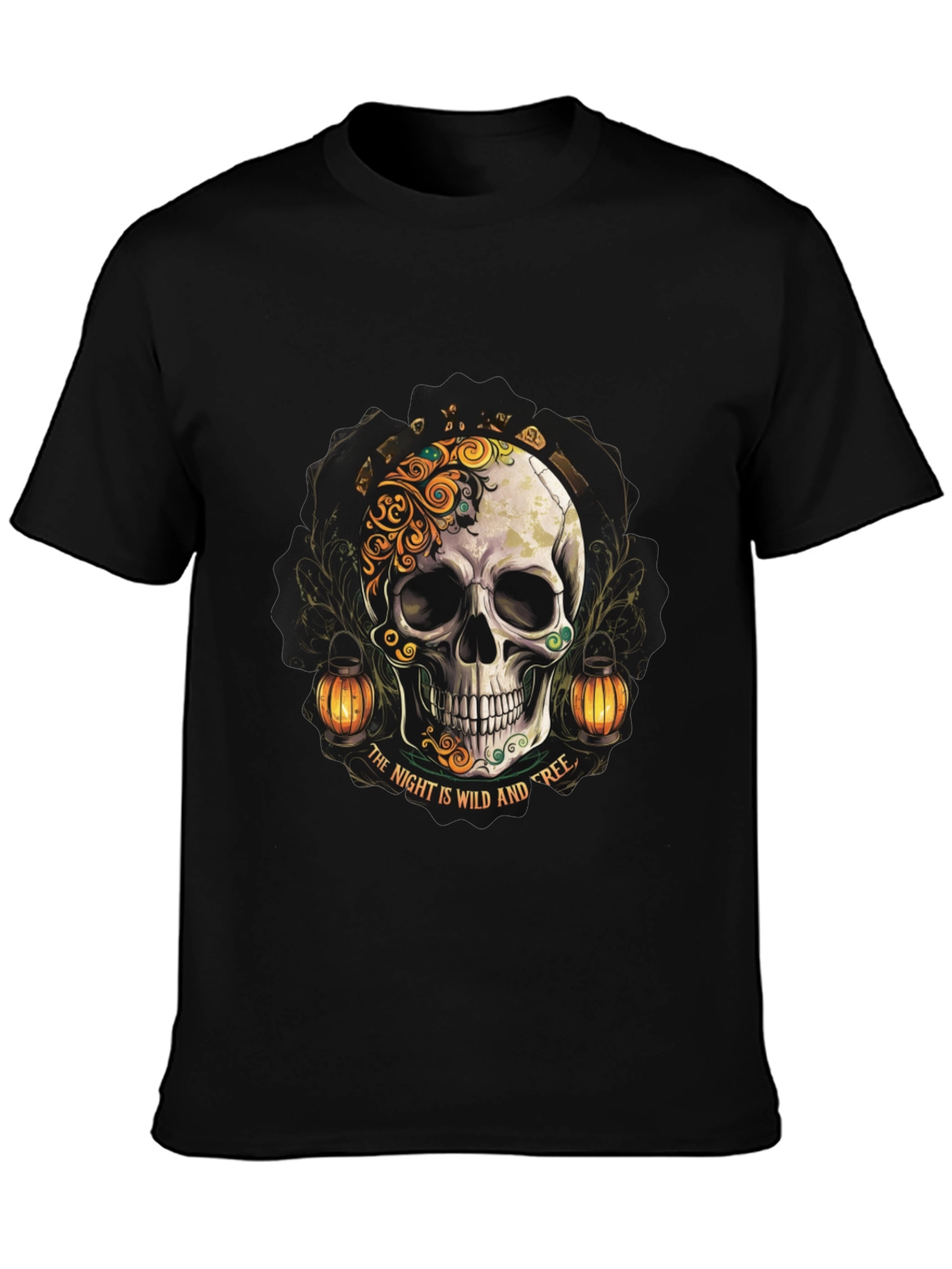 Wild Night Skull Graphic T-Shirt