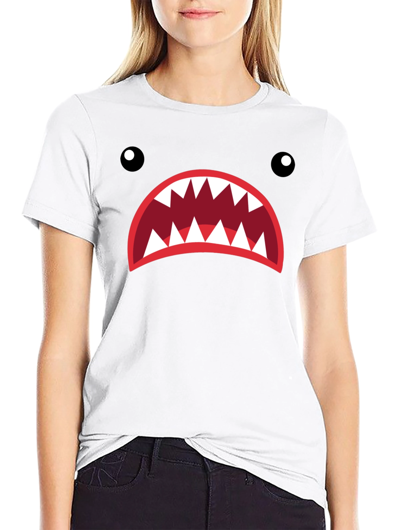 Monster Mouth Graphic Tee - Unique Design Casual Style