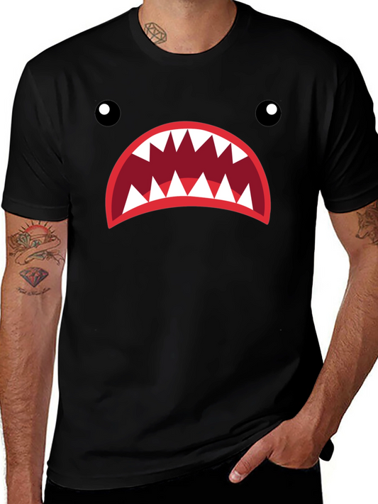 Monster Mouth Graphic Tee - Unique Design Casual Style
