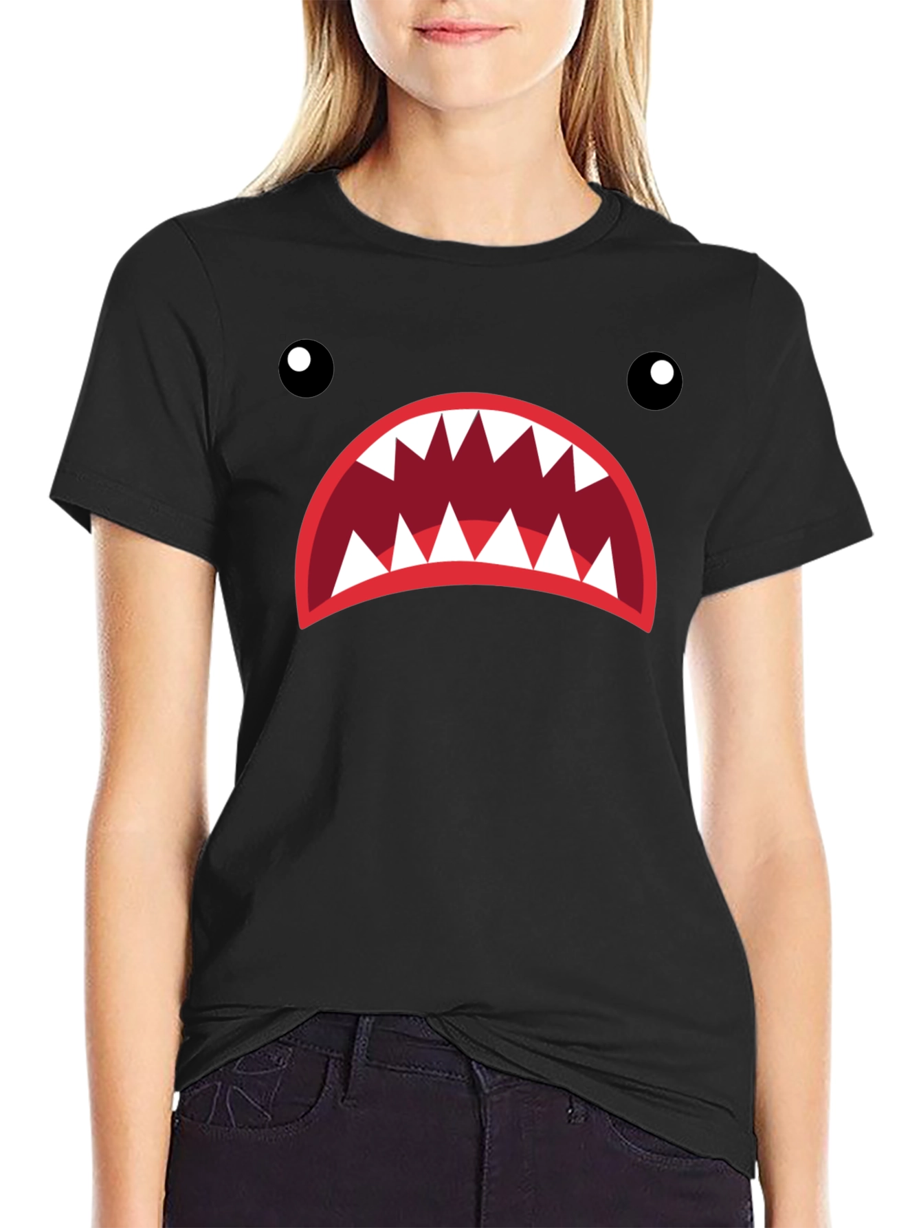 Monster Mouth Graphic Tee - Unique Design Casual Style