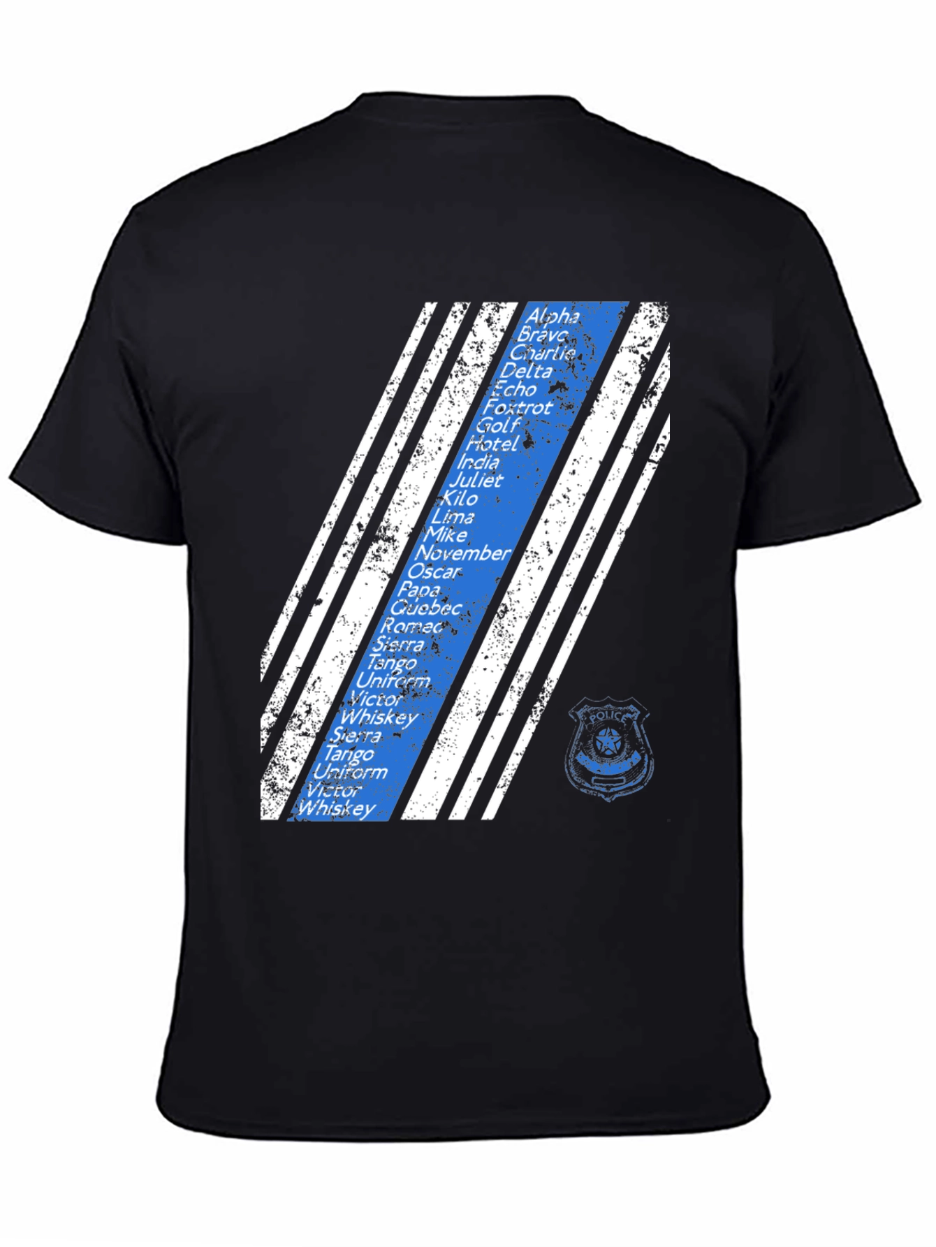 Police Alphabet Thin Blue Line T-Shirt