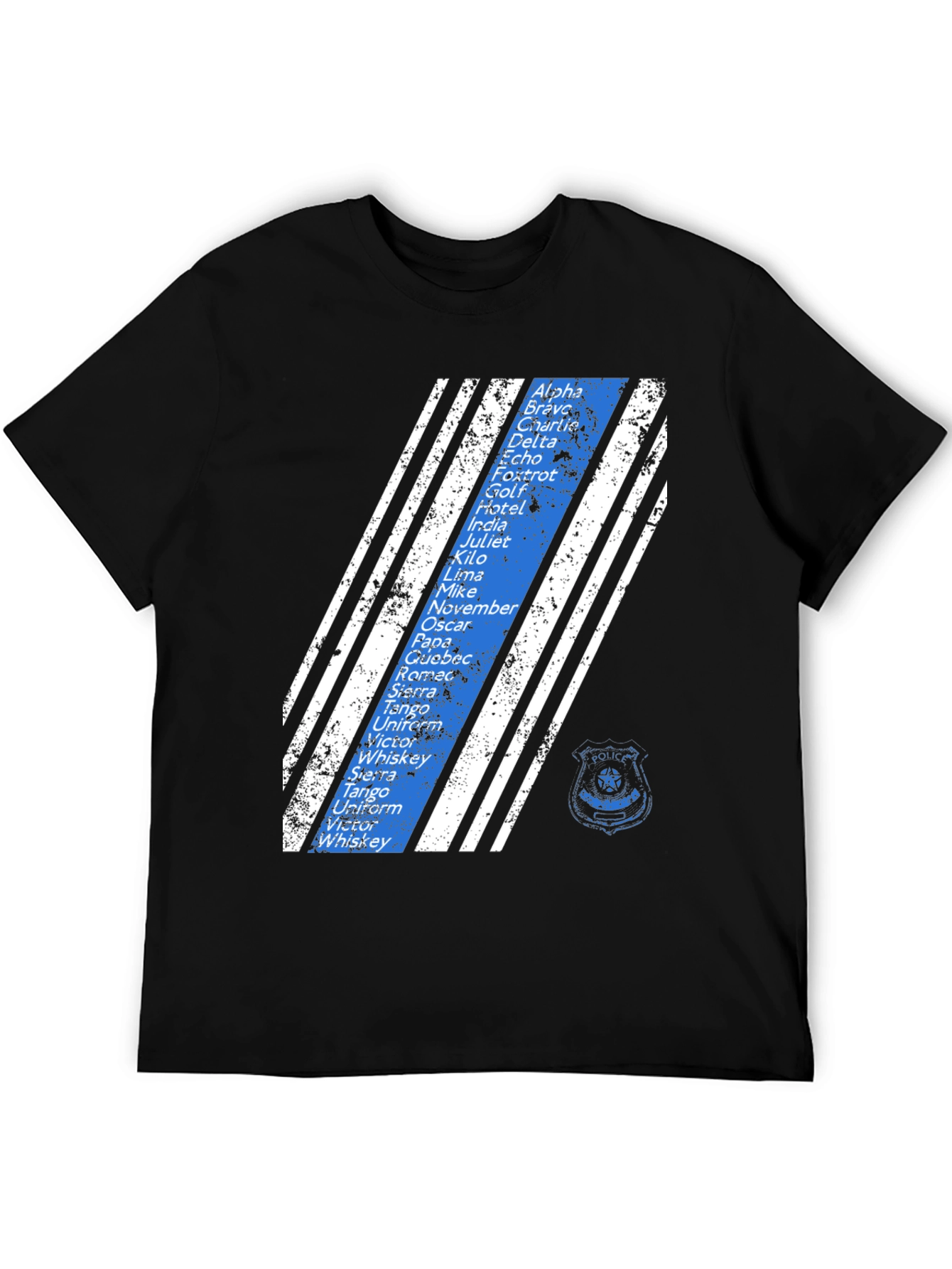 Police Alphabet Thin Blue Line T-Shirt