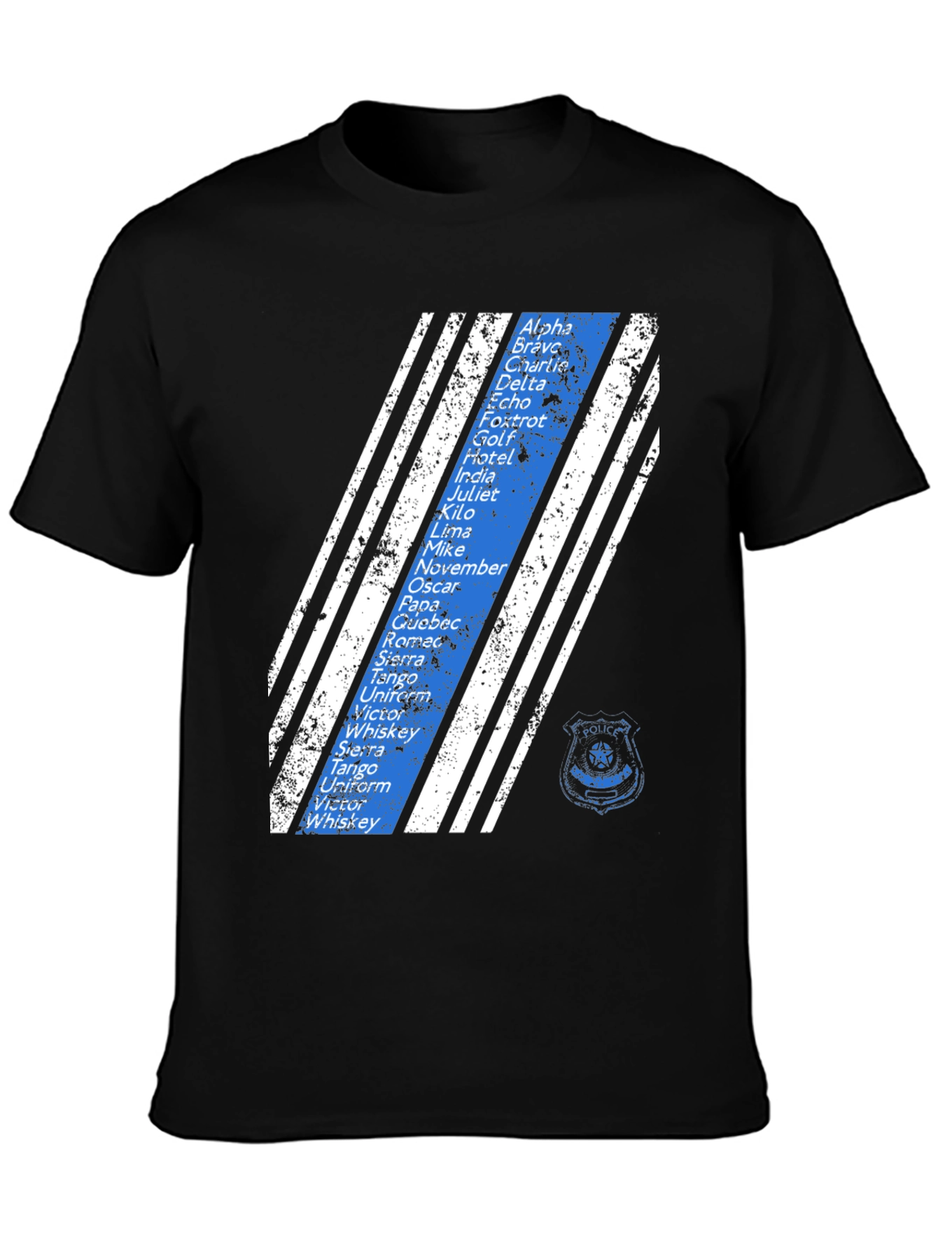 Police Alphabet Thin Blue Line T-Shirt