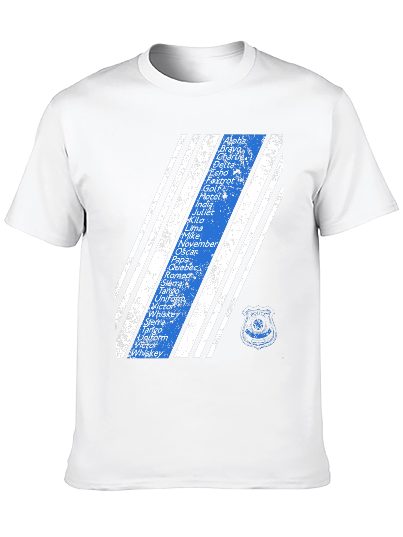 Police Alphabet Thin Blue Line T-Shirt