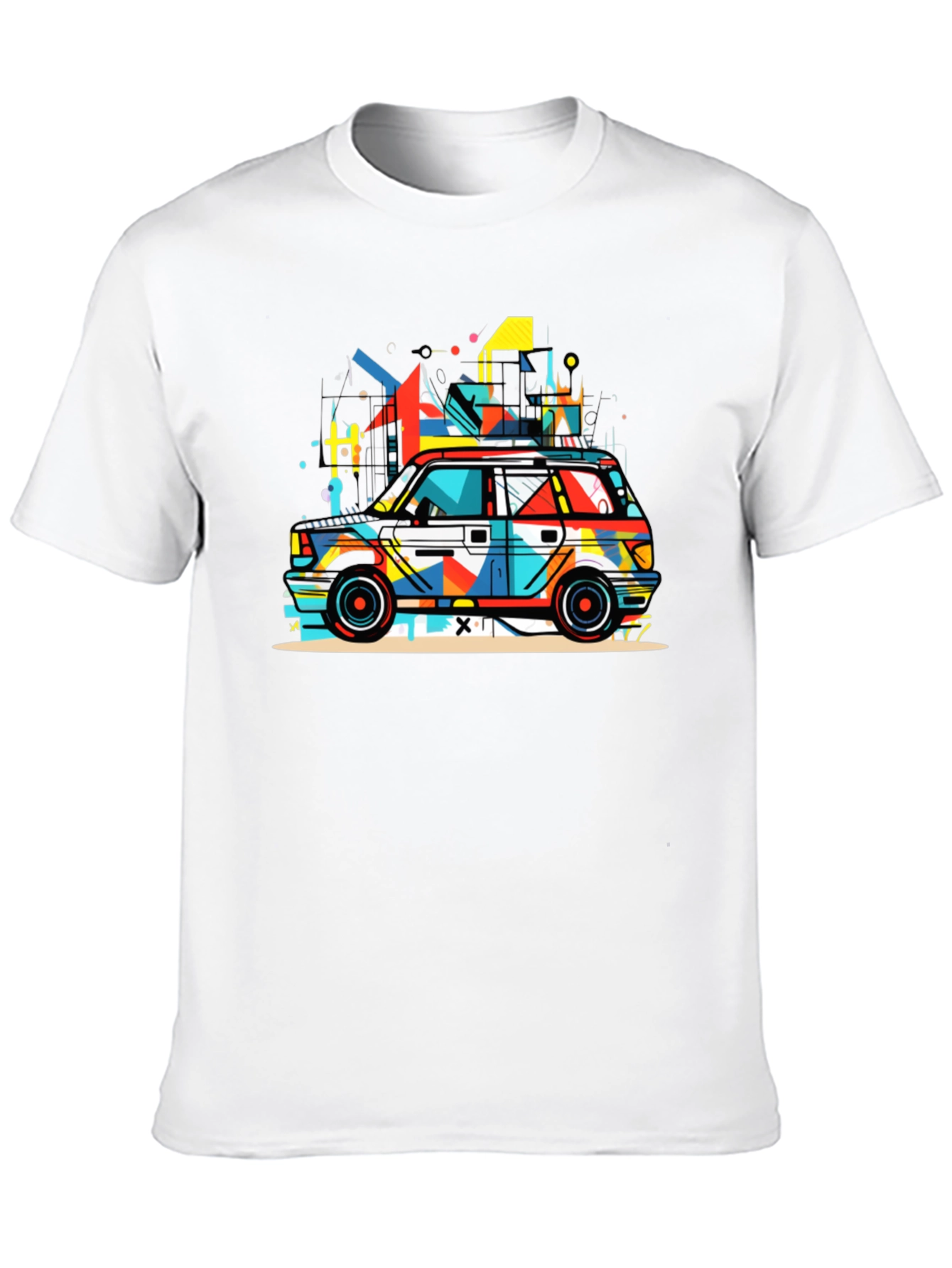 Abstract Car Graphic Black T-Shirt
