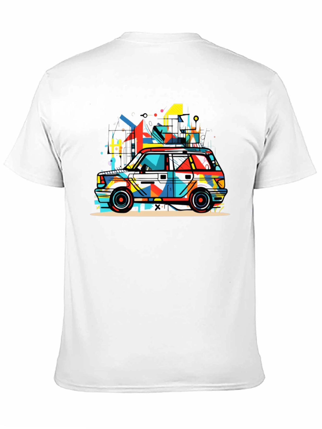 Abstract Car Graphic Black T-Shirt