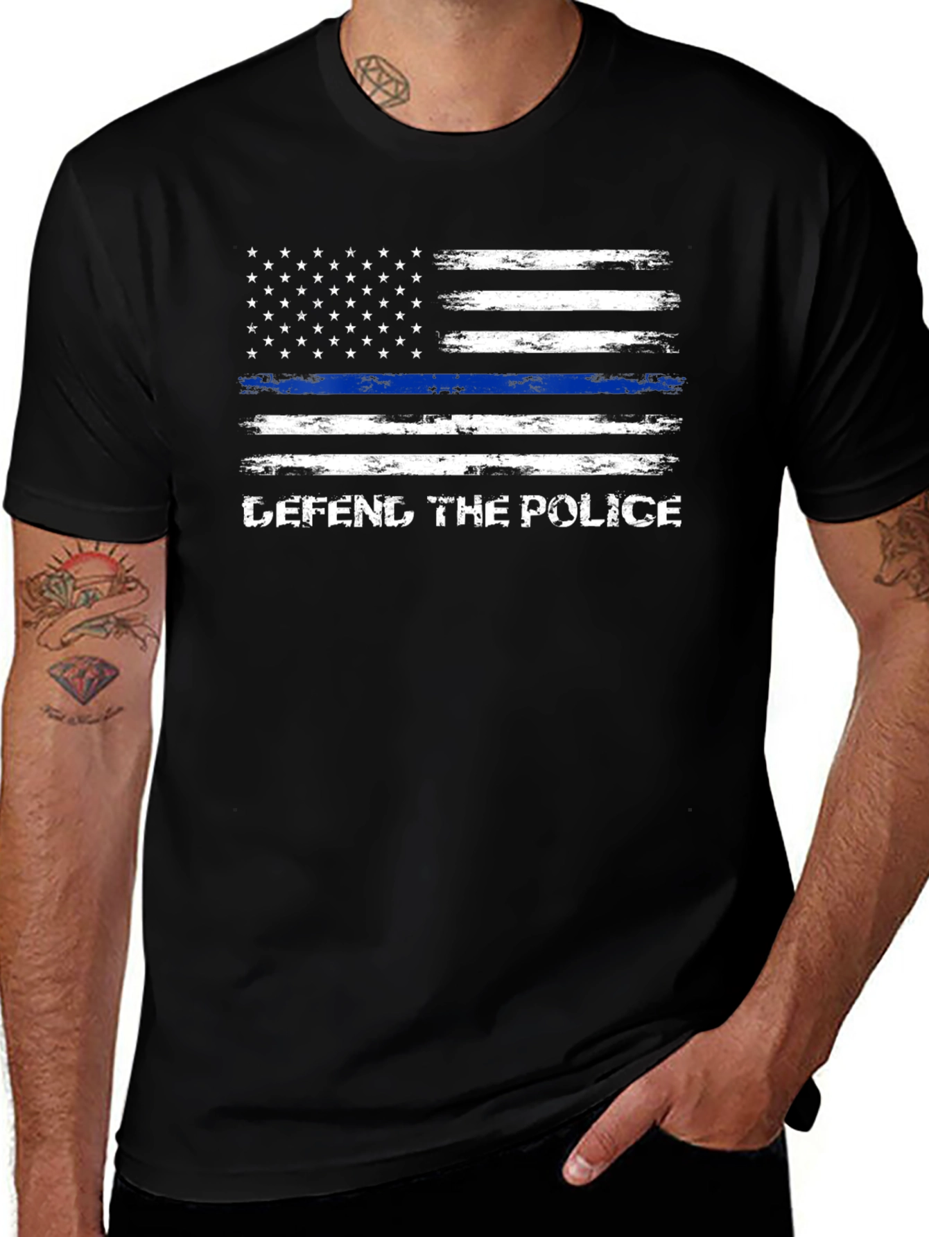 Defend The Police American Flag T-Shirt