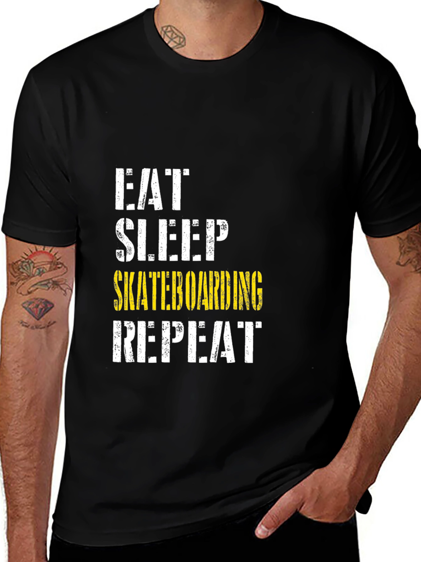 Eat Sleep Skateboarding Repeat Graphic Tee