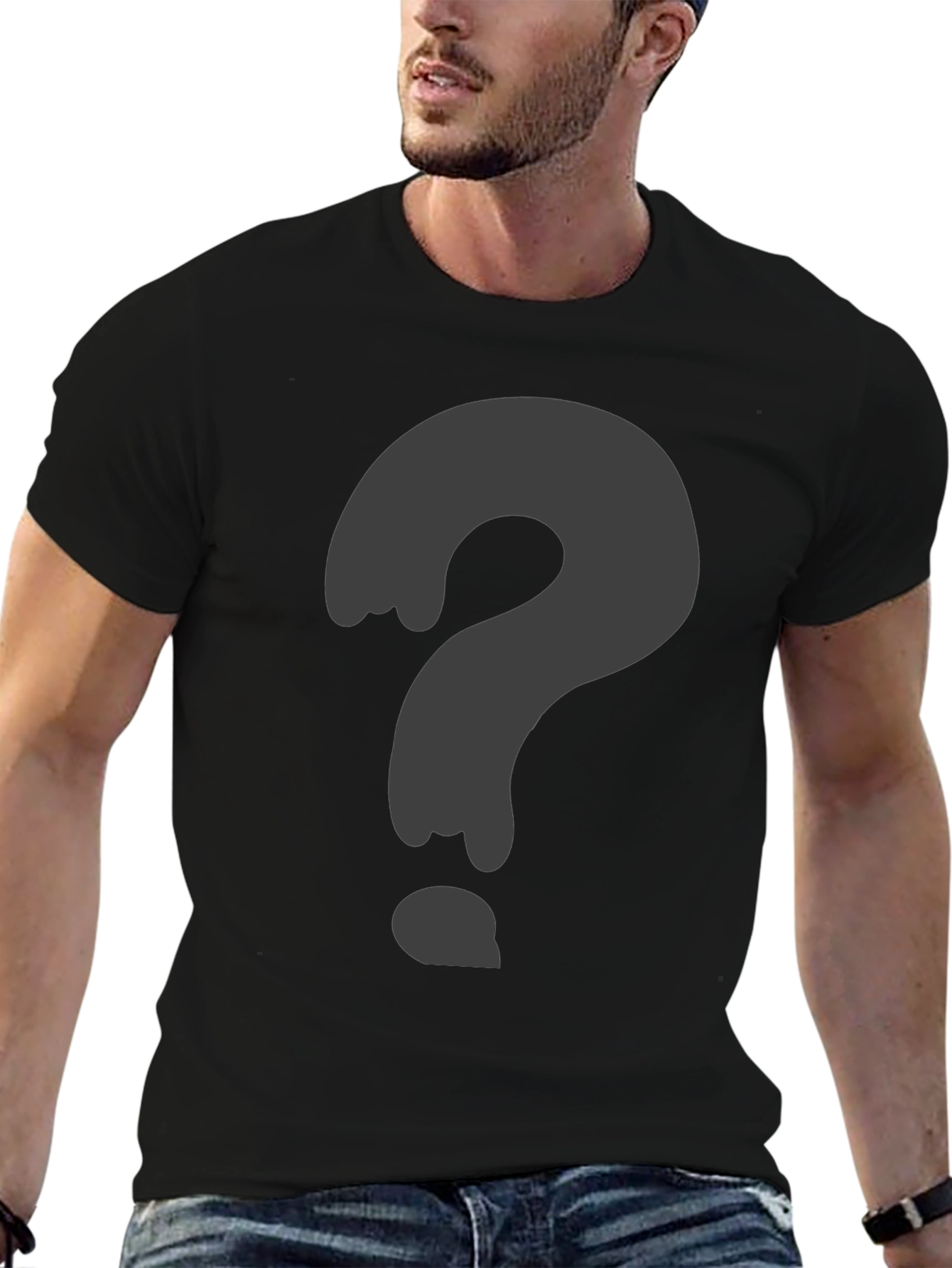 Mystery Question Mark Black T-Shirt