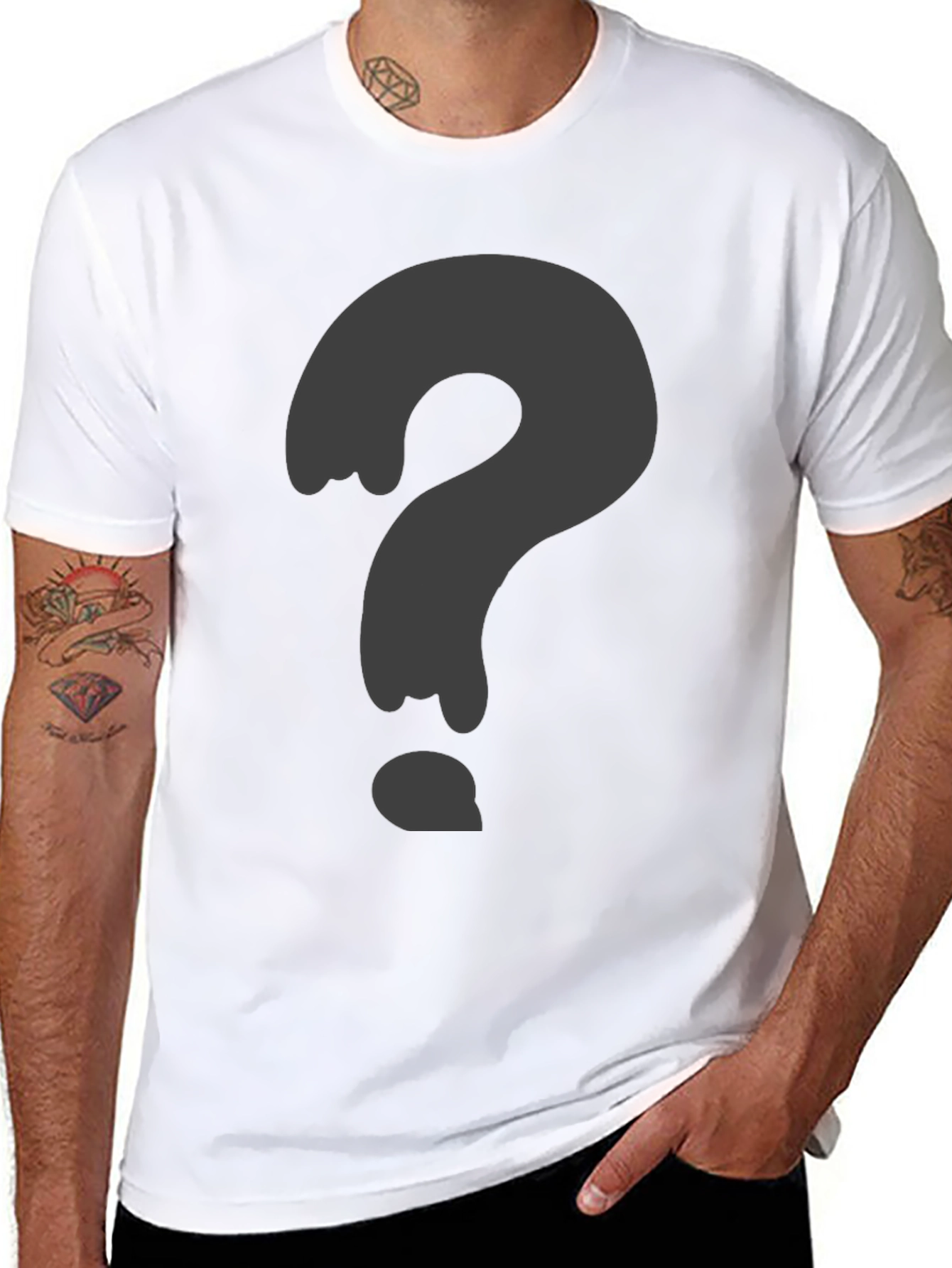 Mystery Question Mark Black T-Shirt