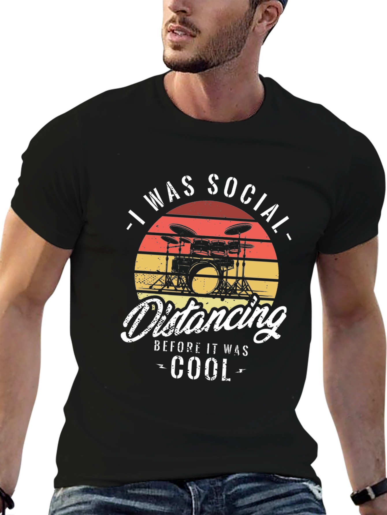 Social Distancing Drummer T-Shirt