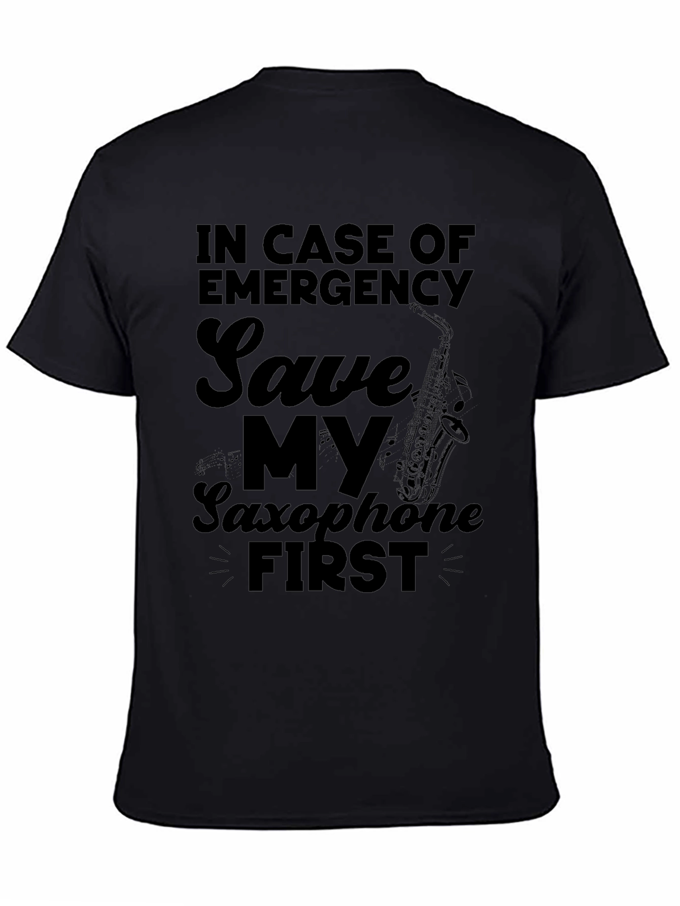Emergency Saxophone First - Novelty Graphic Tee