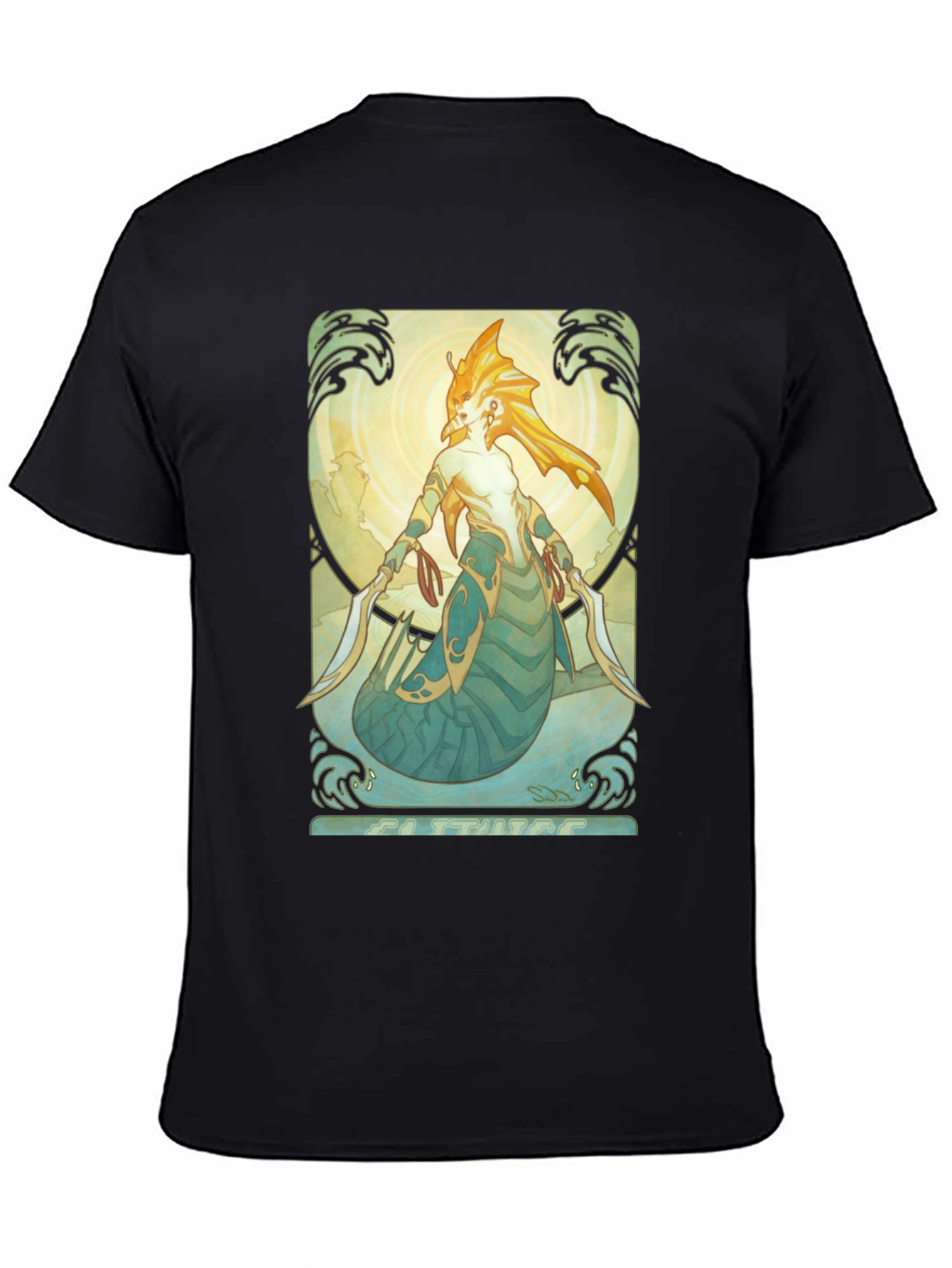 Medusa Art Nouveau Black T-Shirt