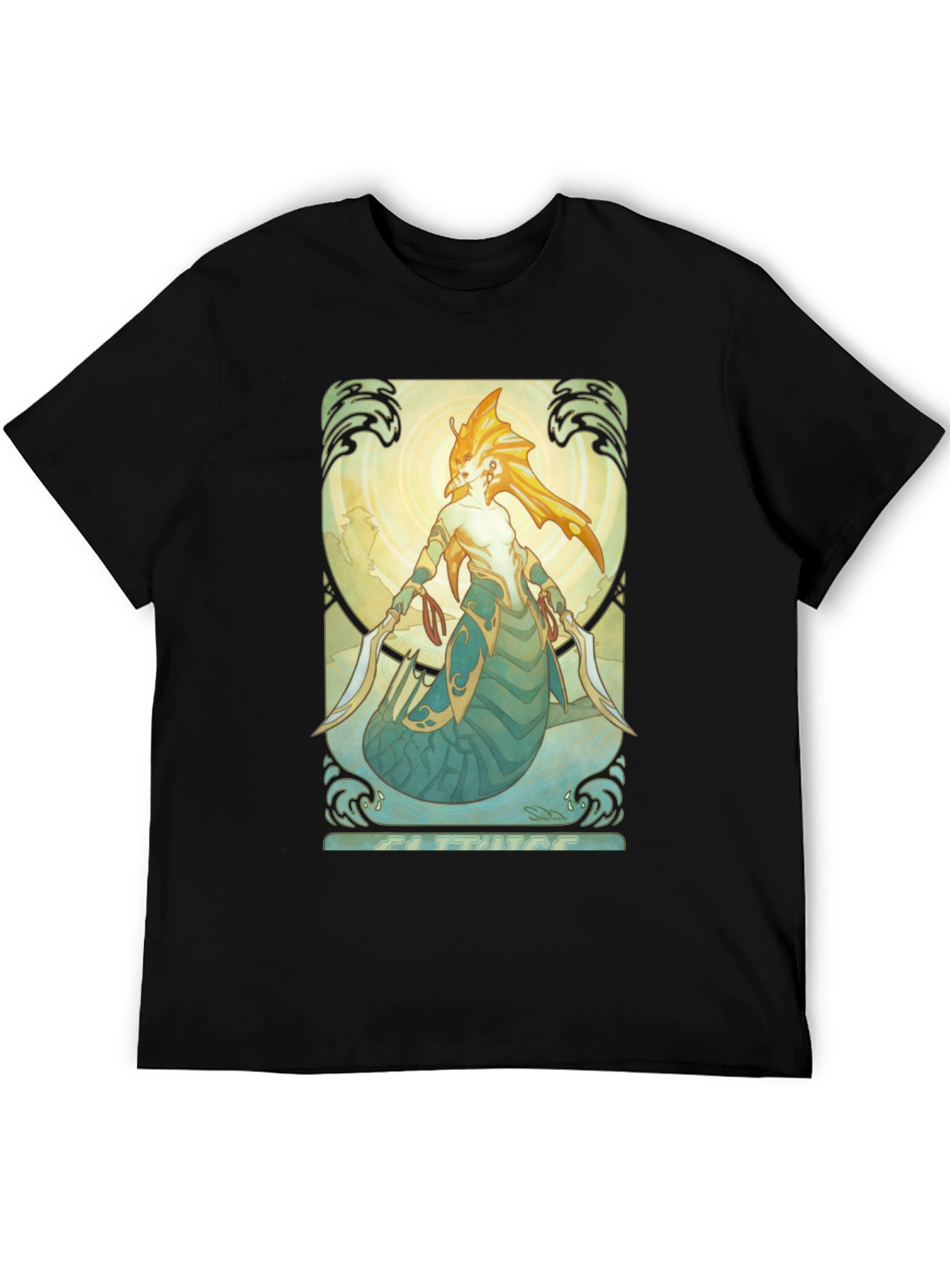 Medusa Art Nouveau Black T-Shirt