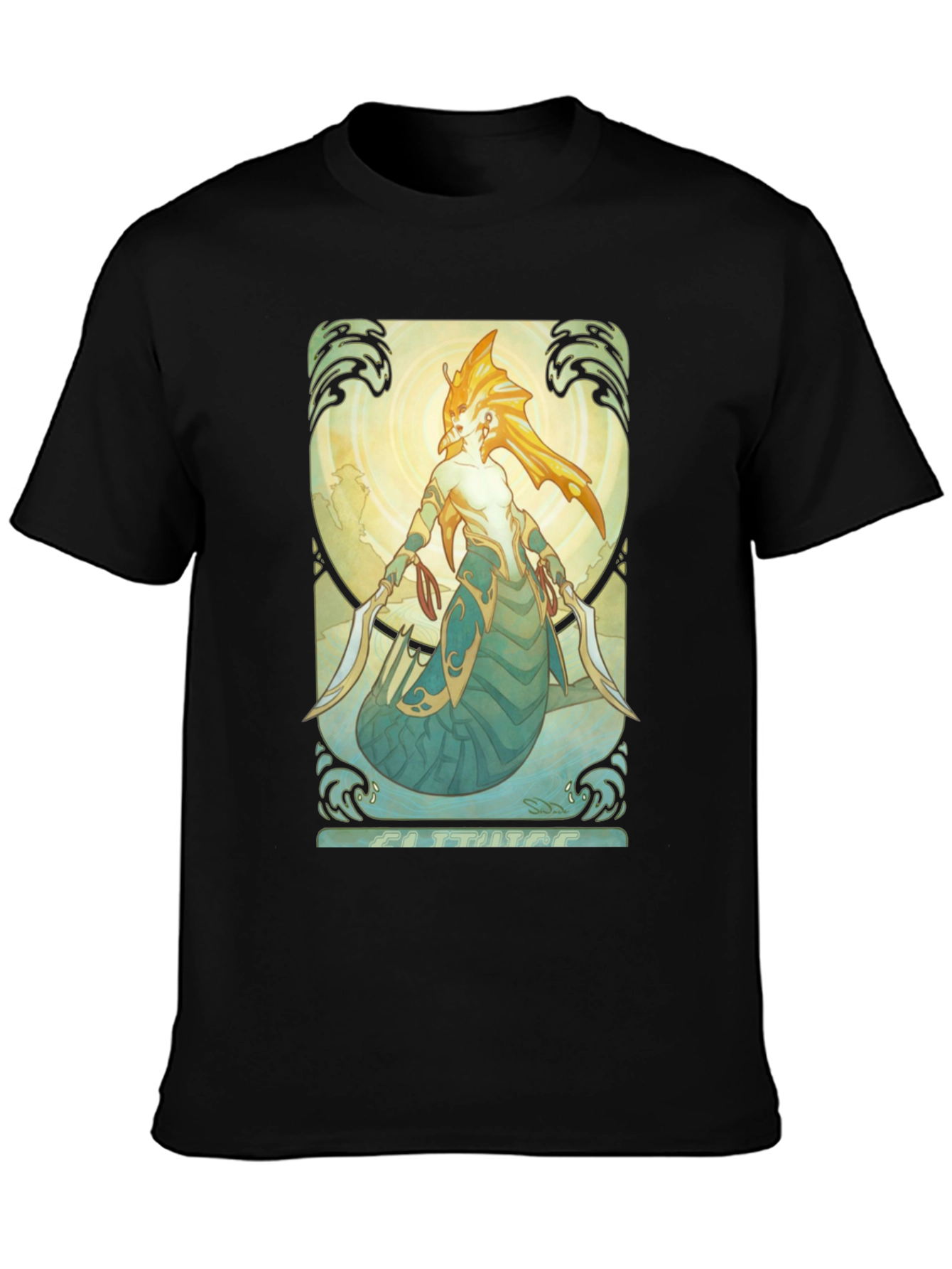 Medusa Art Nouveau Black T-Shirt