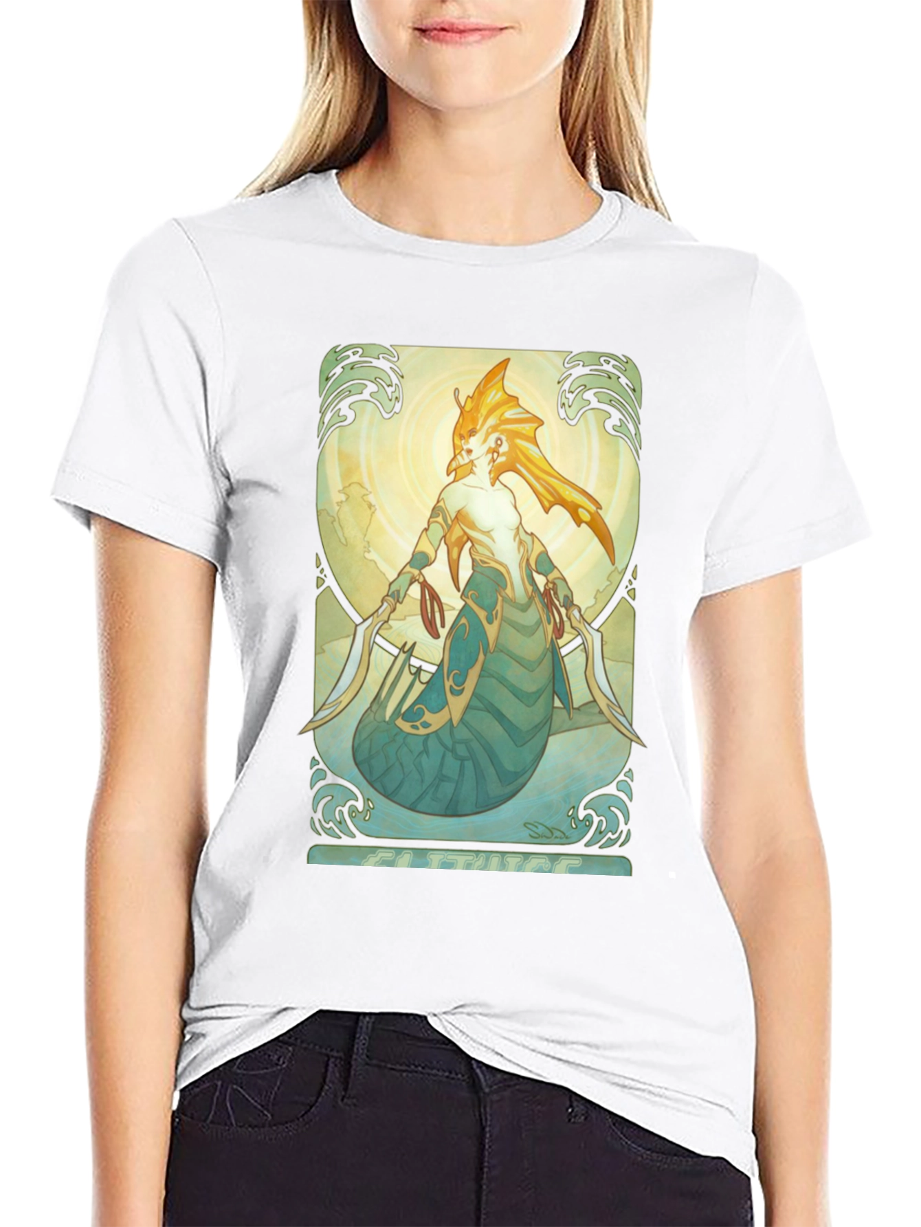 Medusa Art Nouveau Black T-Shirt