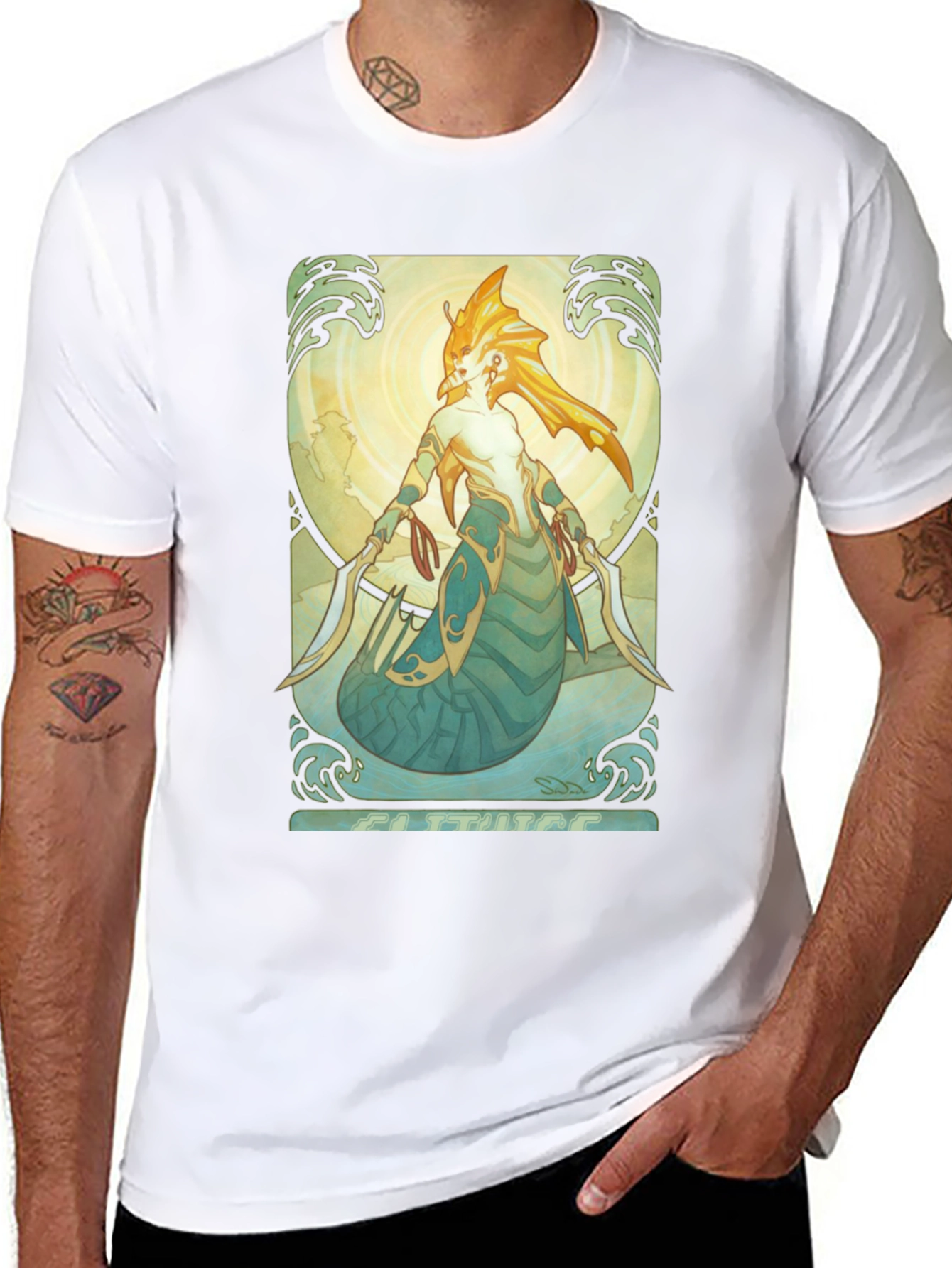 Medusa Art Nouveau Black T-Shirt