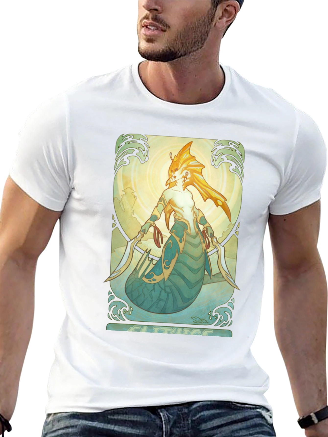 Medusa Art Nouveau Black T-Shirt