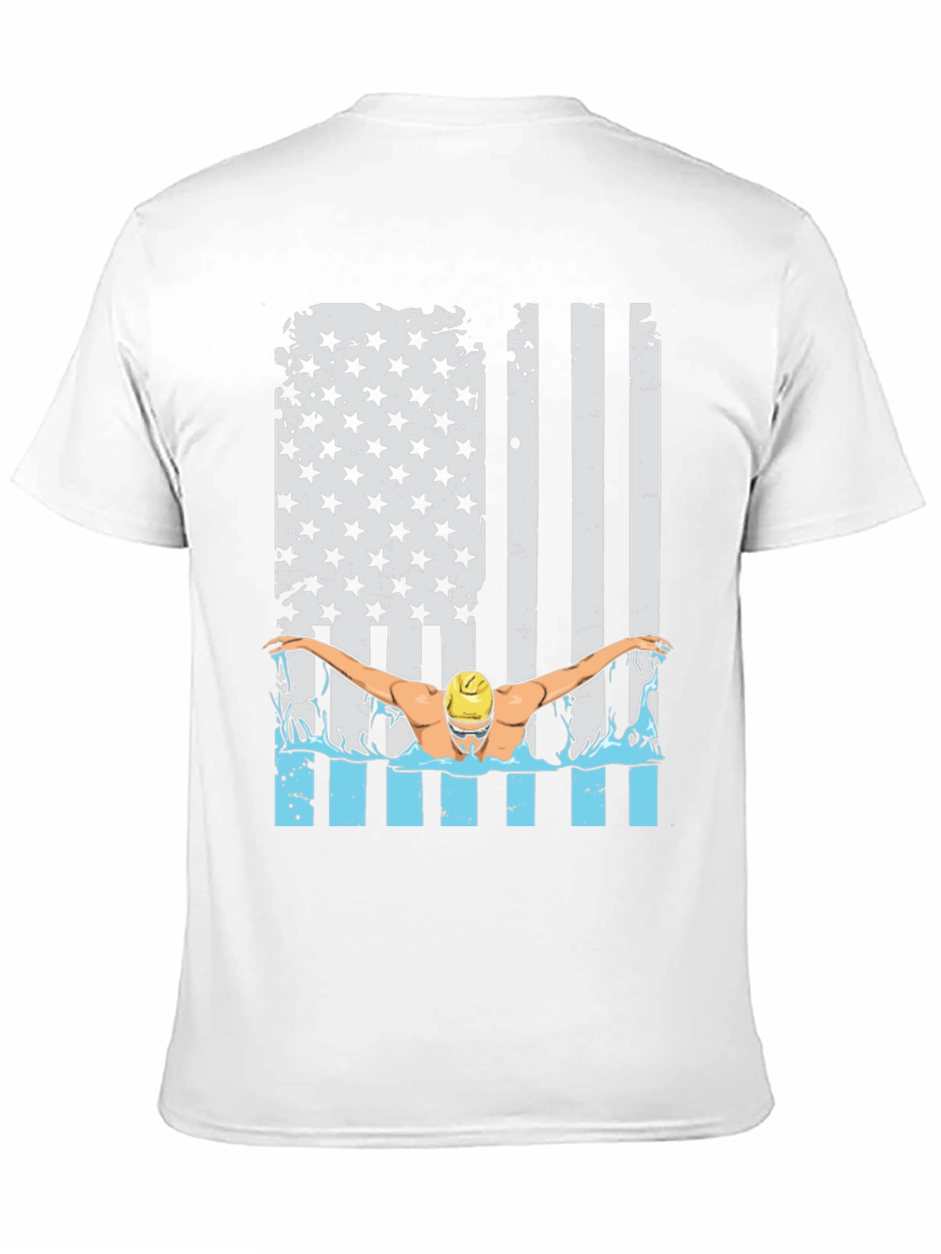 Patriotic Swimmer T-Shirt USA Flag Design