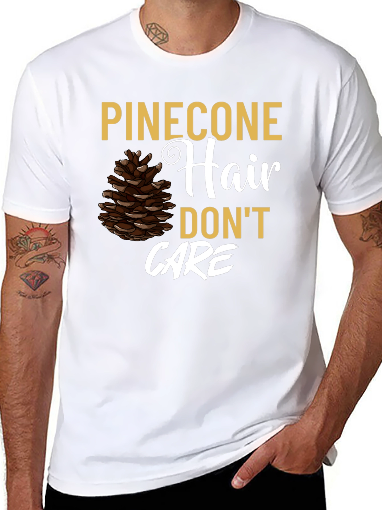 Pinecone Hair Dont Care Graphic T-Shirt