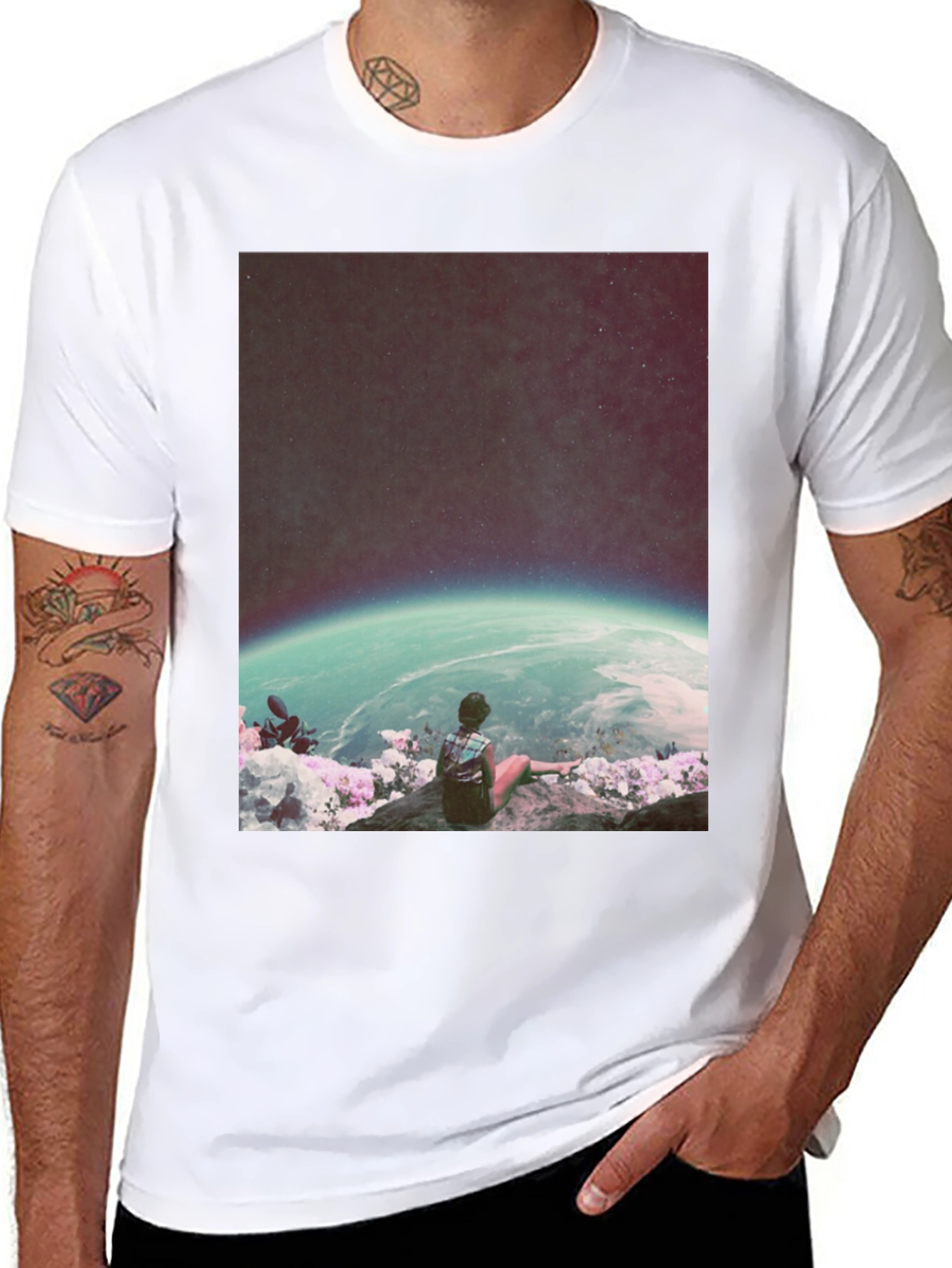 Cosmic View T-Shirt - Galaxy Observer Tee