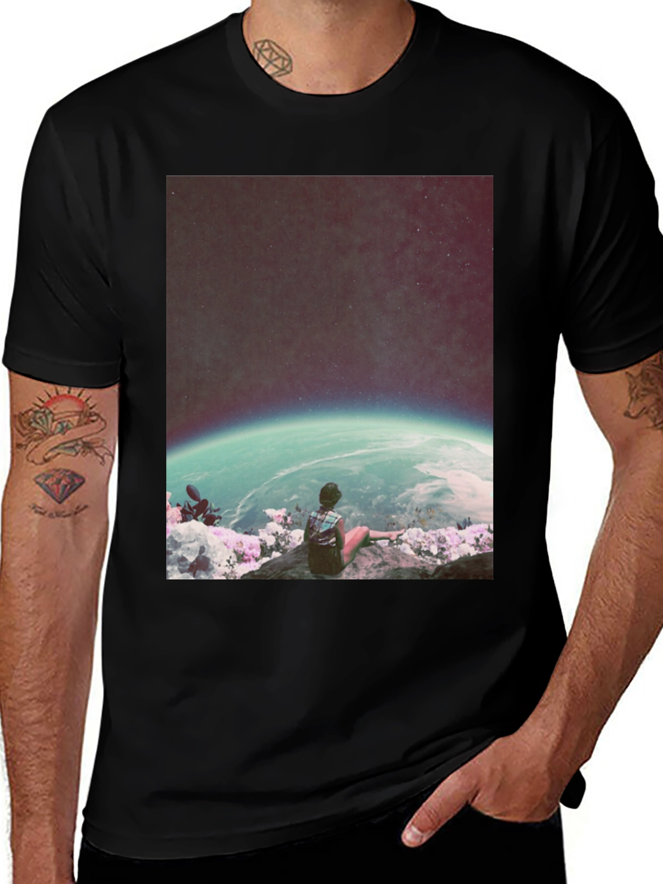 Cosmic View T-Shirt - Galaxy Observer Tee