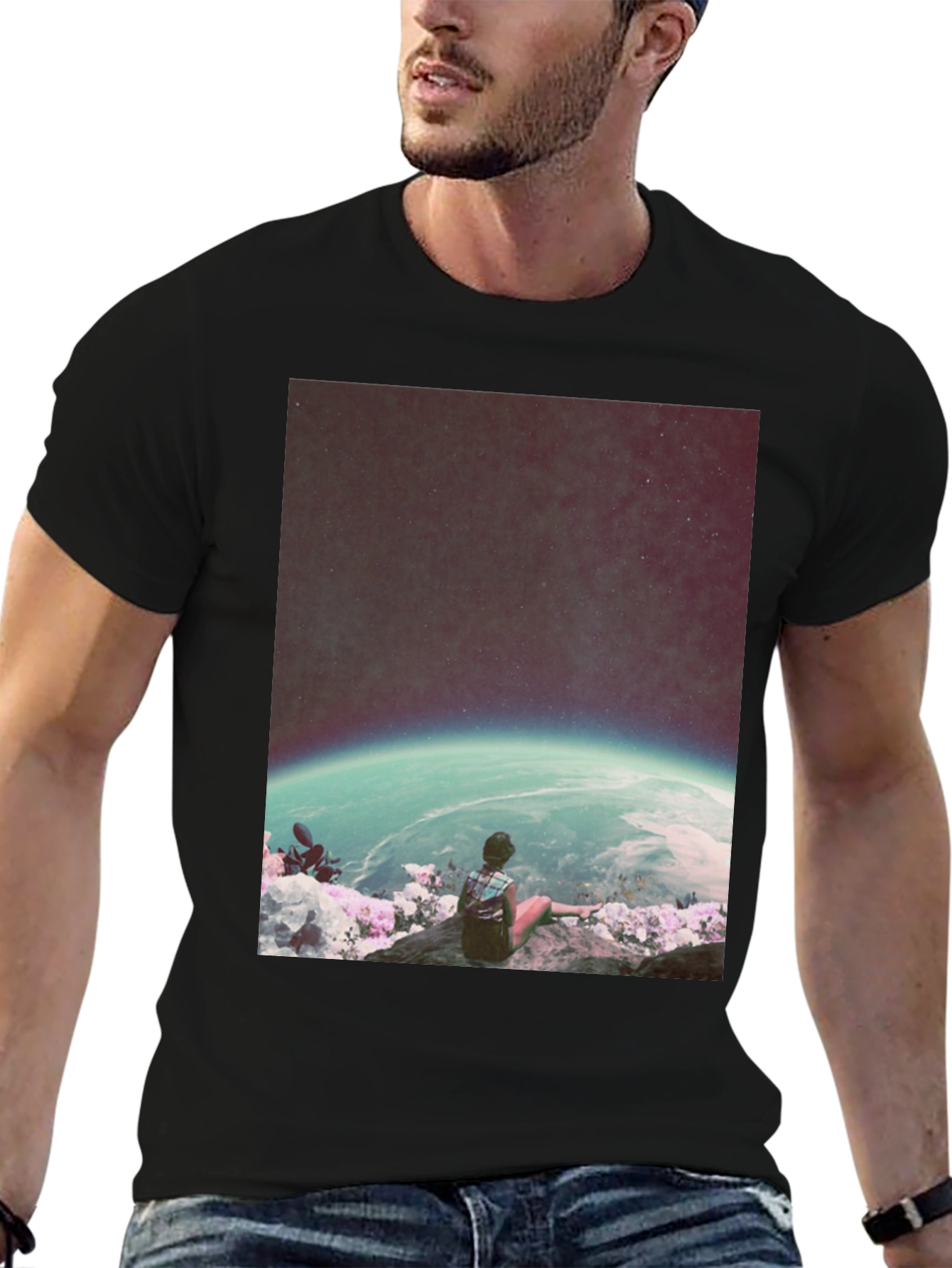 Cosmic View T-Shirt - Galaxy Observer Tee