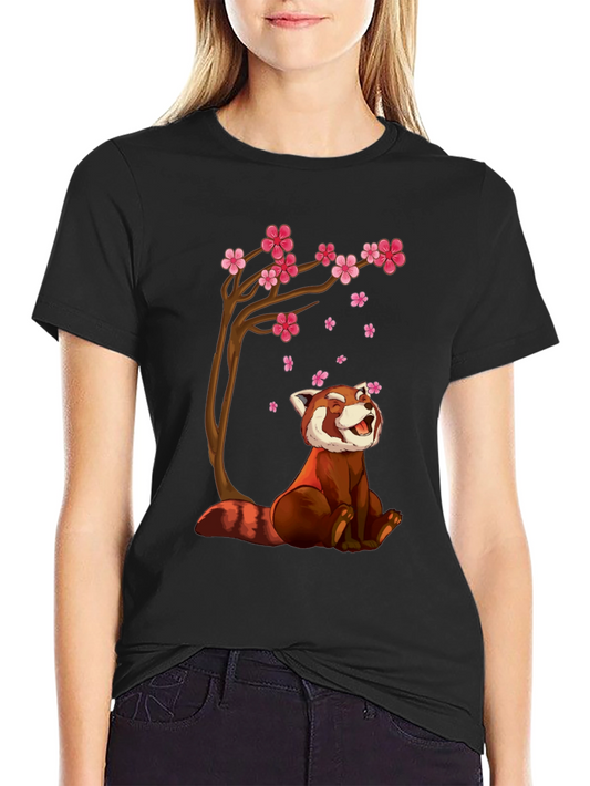 Red Panda Blossom Tree Graphic Tee