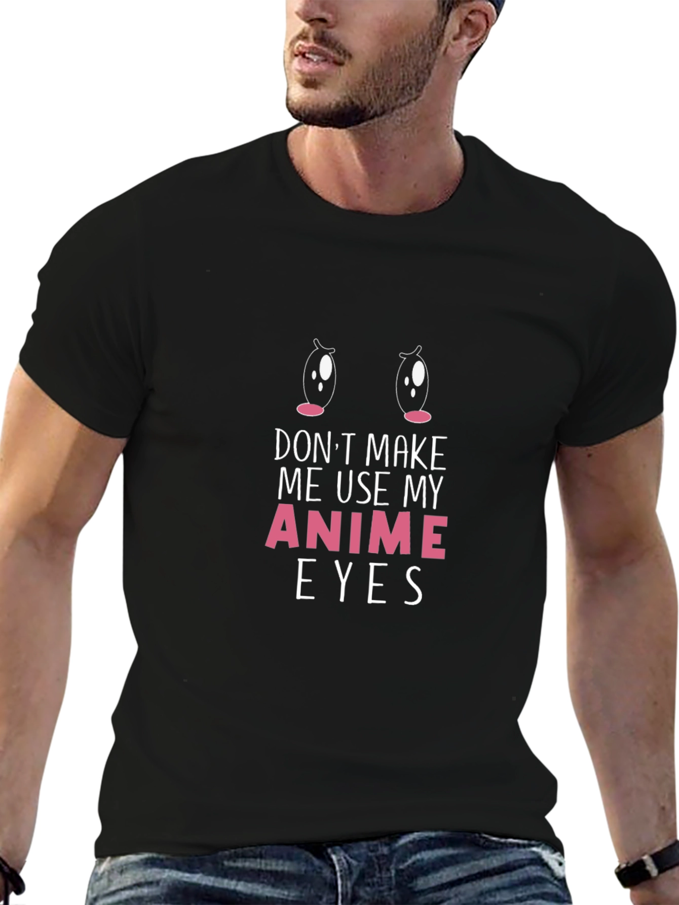 Anime Eyes Graphic Tee - Soft Cotton T-Shirt