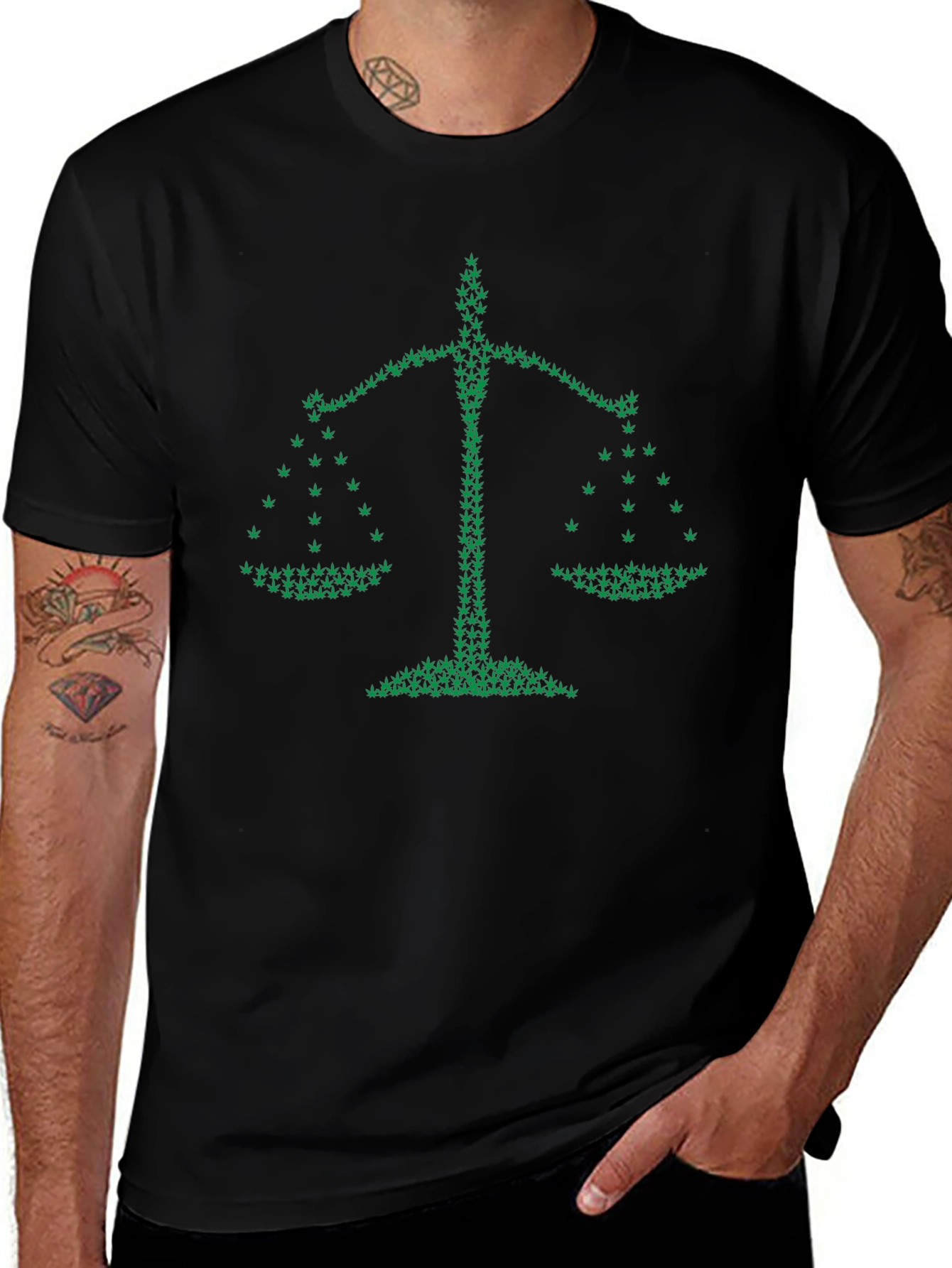 Cannabis Justice Scales Graphic Tee