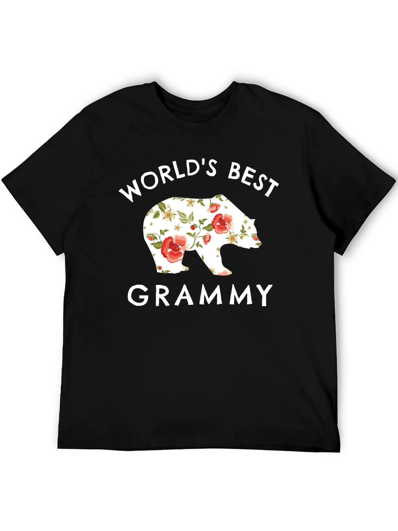 Worlds Best Grammy Bear Floral T-Shirt