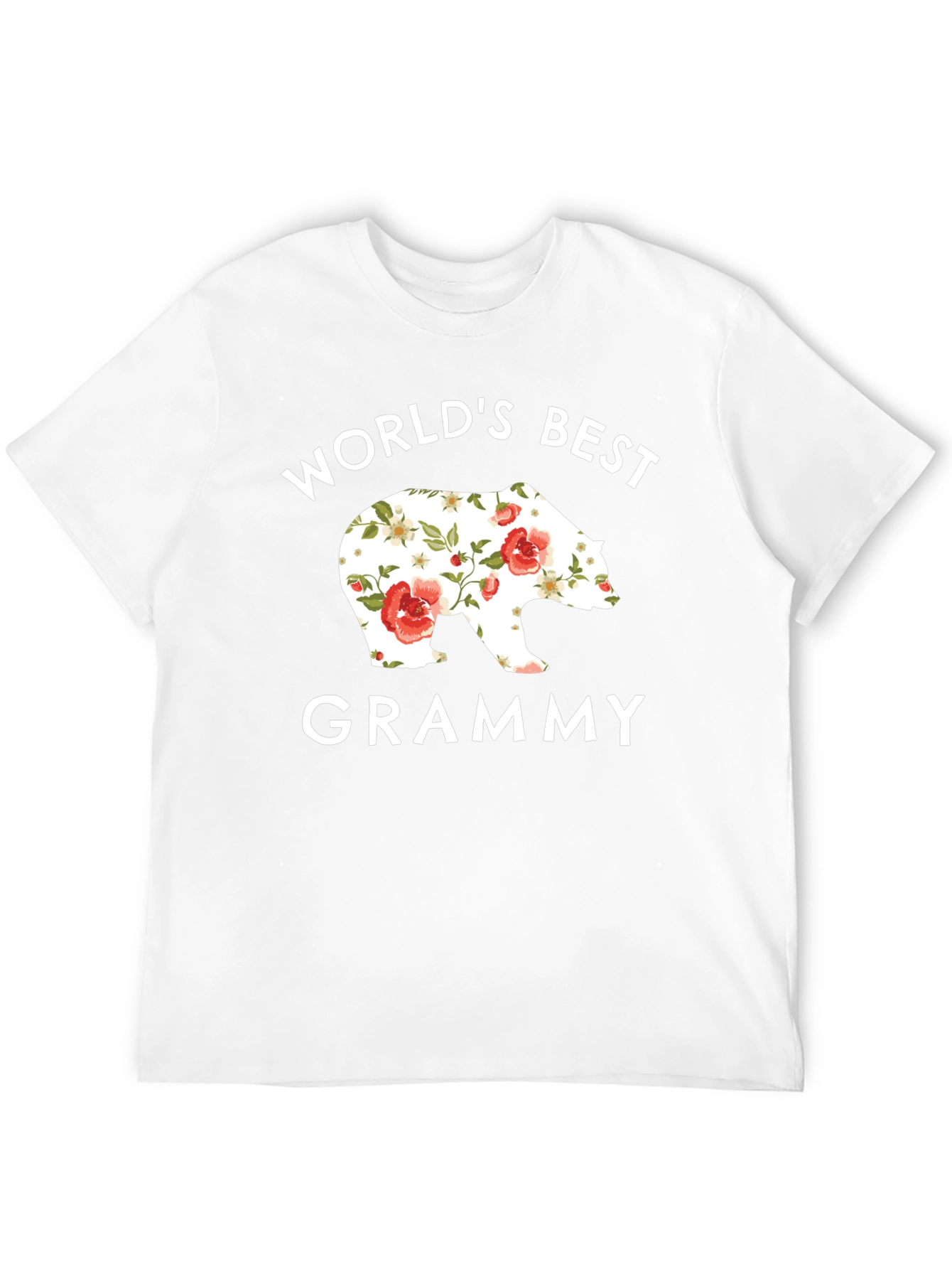 Worlds Best Grammy Bear Floral T-Shirt