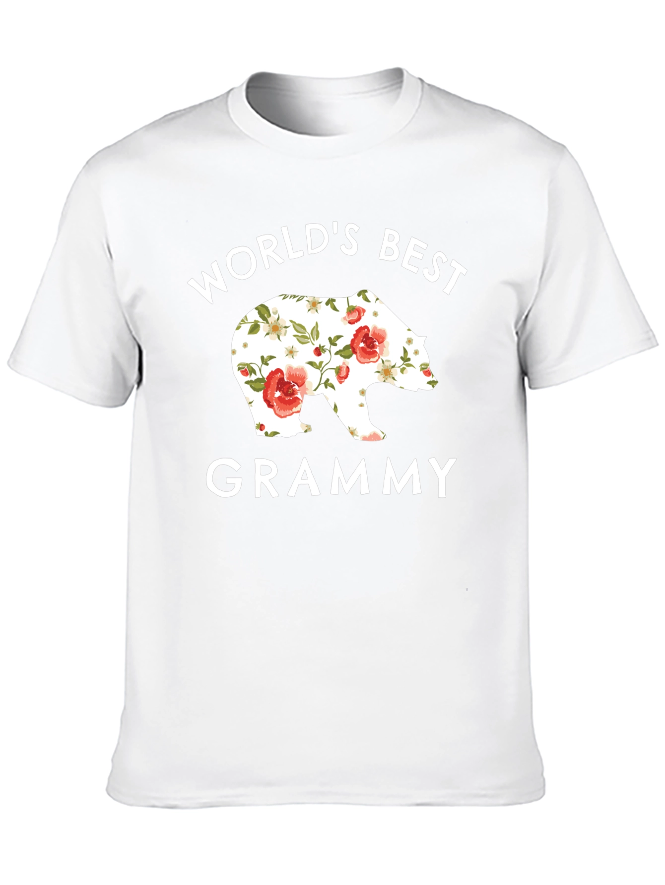 Worlds Best Grammy Bear Floral T-Shirt