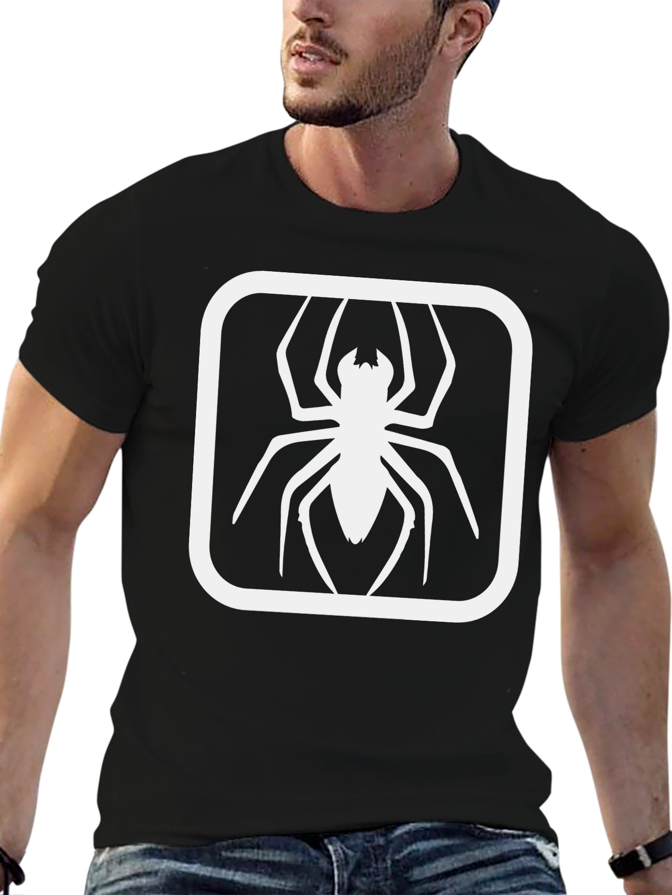 Spider Graphic Tee - Black Cotton Blend