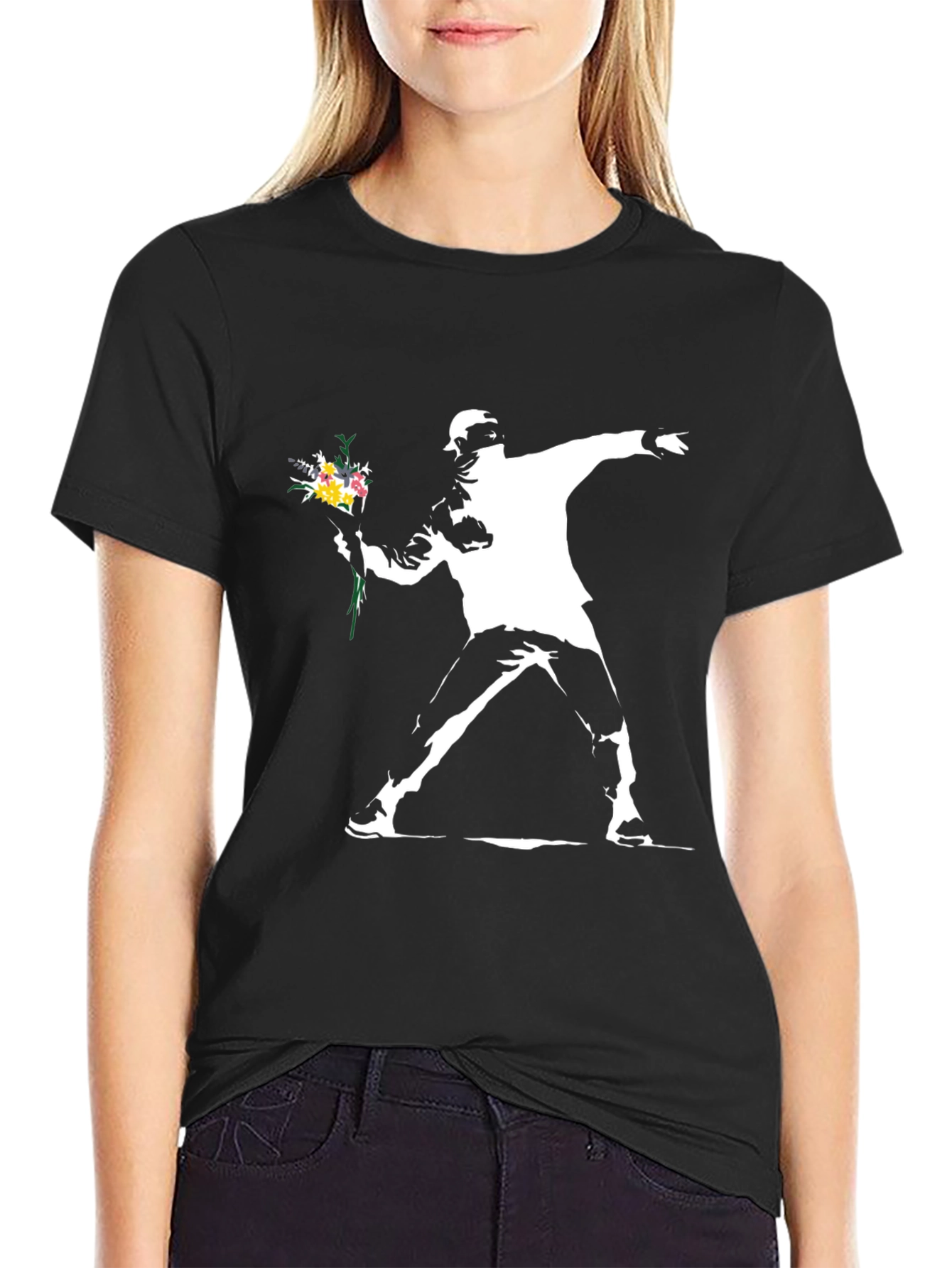 Banksy Flower Bomber T-Shirt