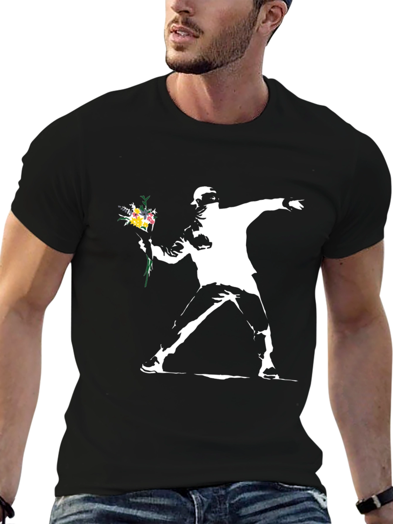 Banksy Flower Bomber T-Shirt