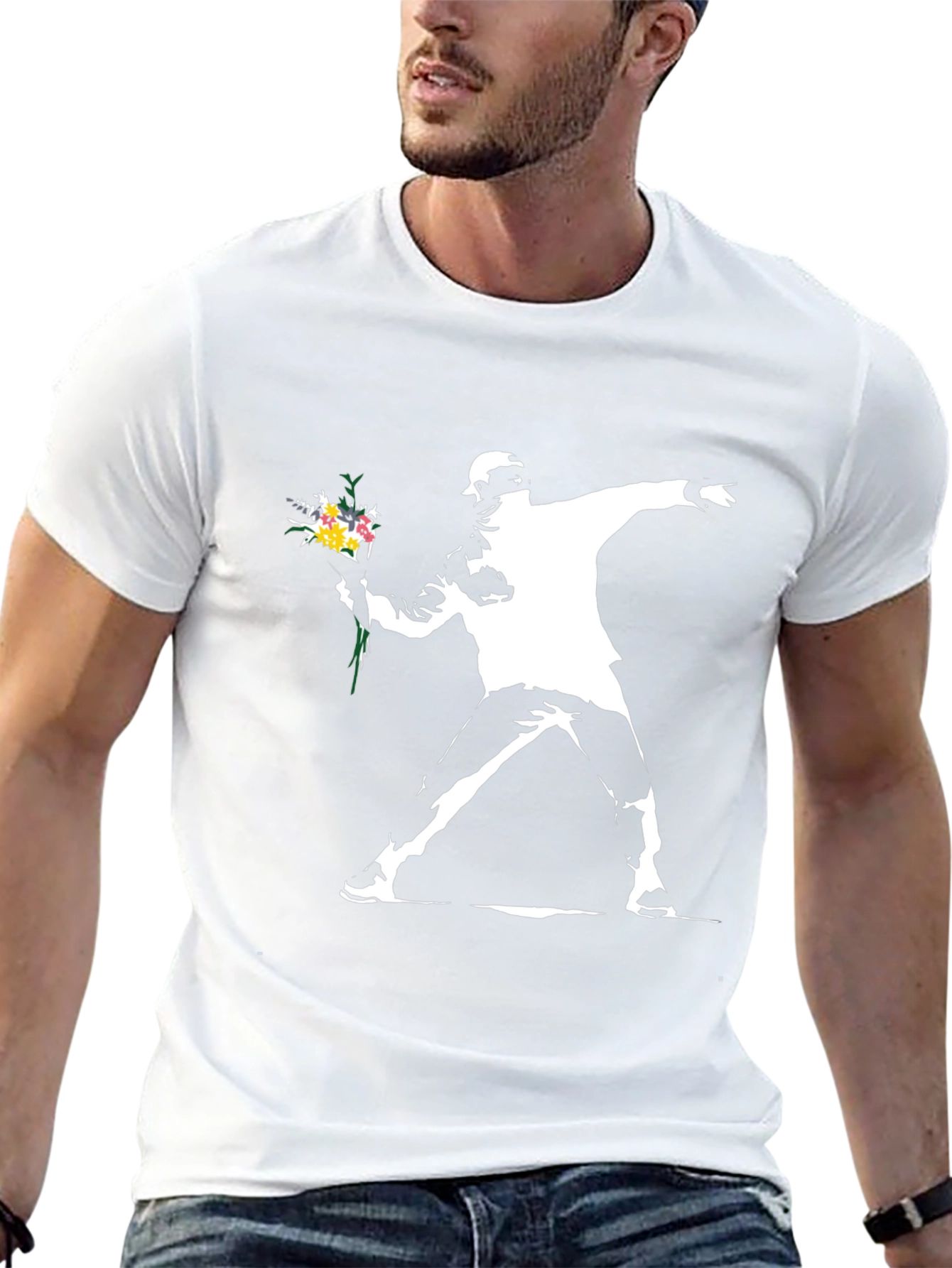 Banksy Flower Bomber T-Shirt