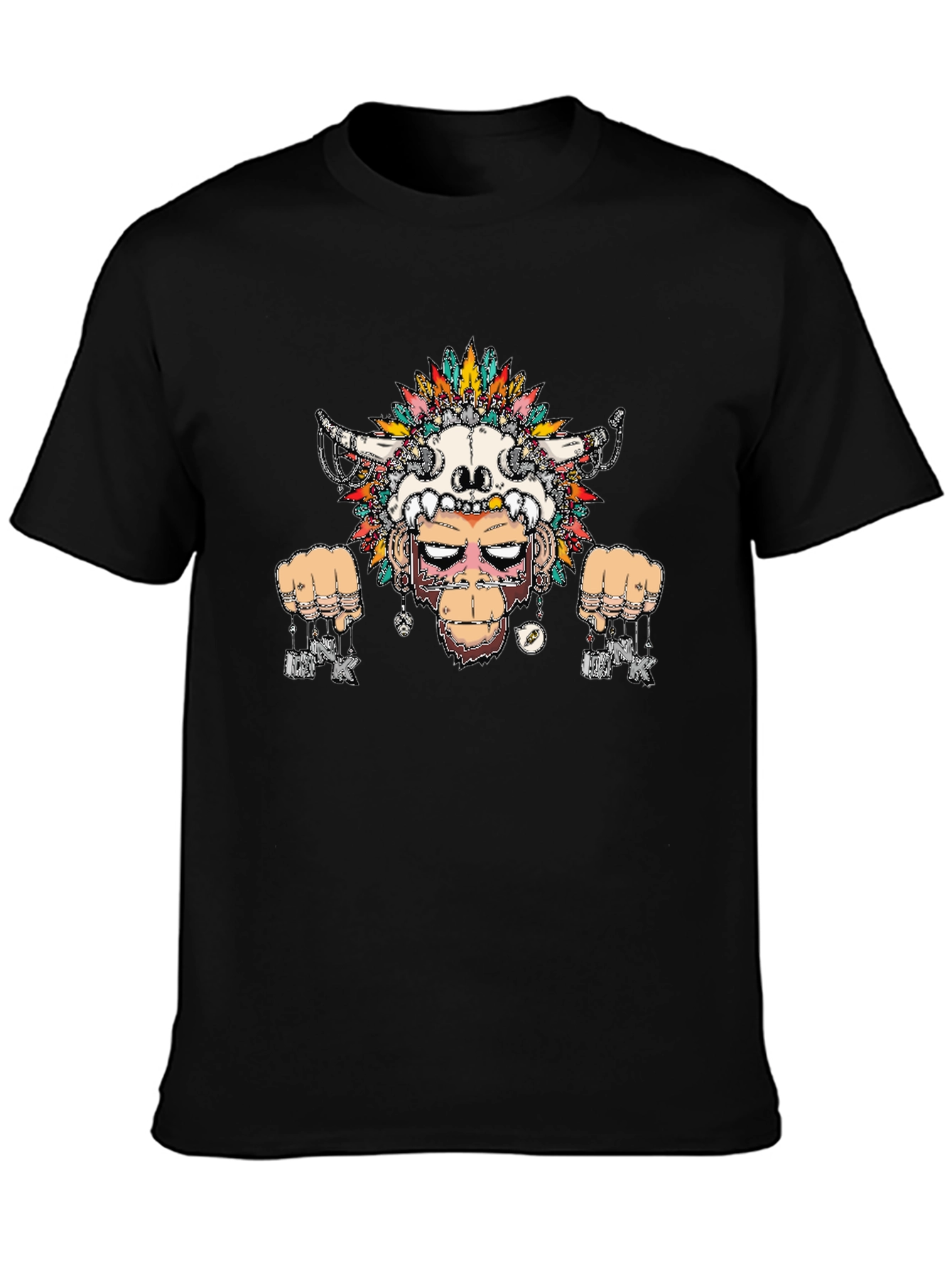 Tribal Ape Graphic Tee - Mens Black T-Shirt