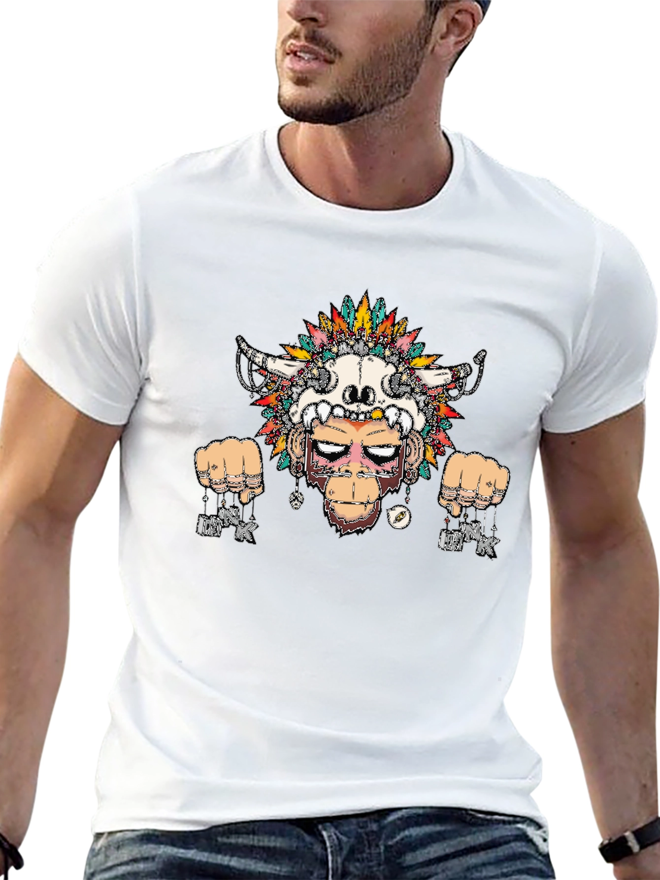 Tribal Ape Graphic Tee - Mens Black T-Shirt