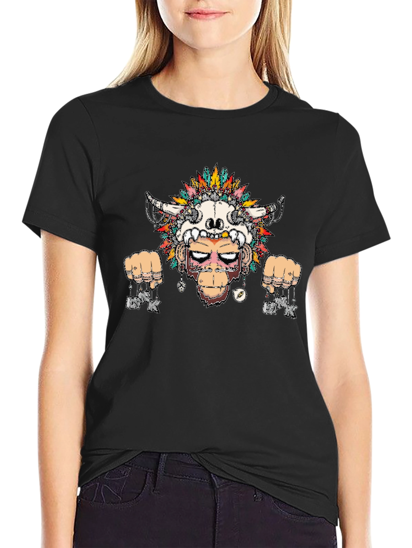 Tribal Ape Graphic Tee - Mens Black T-Shirt