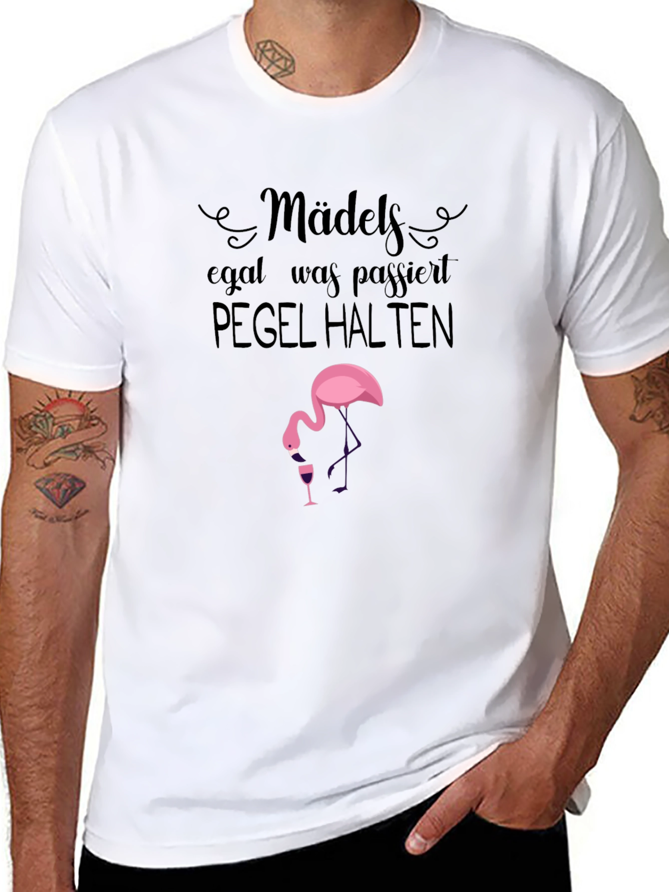 Mädels Pegel Halten Flamingo T-Shirt