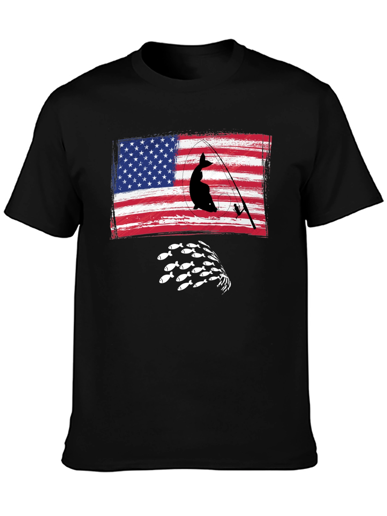 Fishing USA Flag Graphic Tee