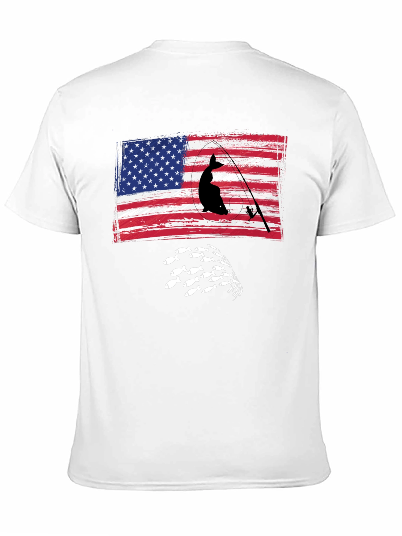 Fishing USA Flag Graphic Tee