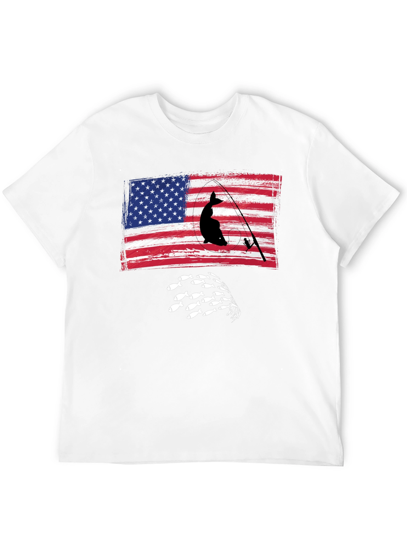 Fishing USA Flag Graphic Tee