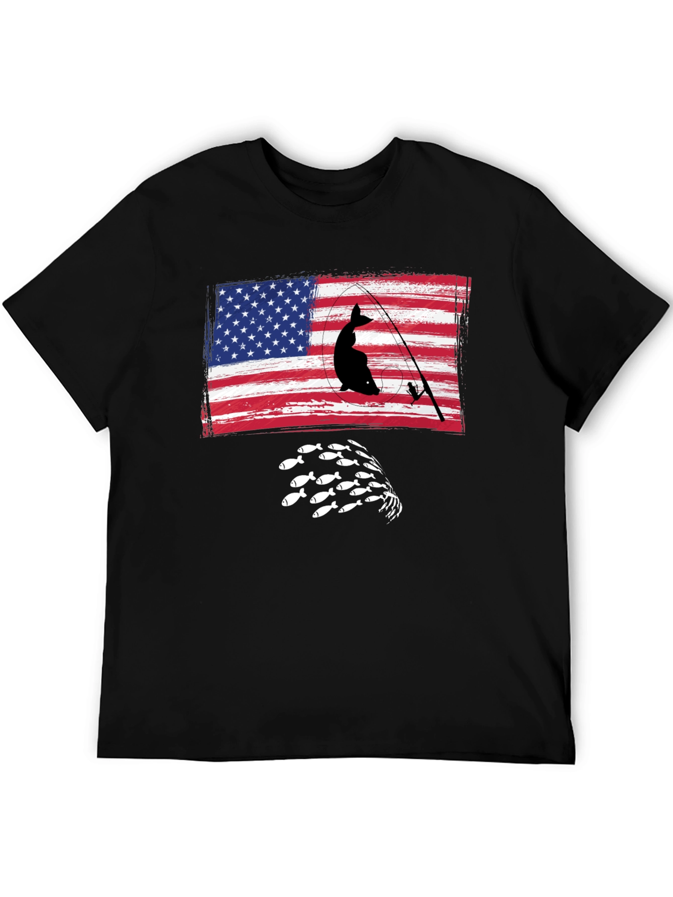 Fishing USA Flag Graphic Tee